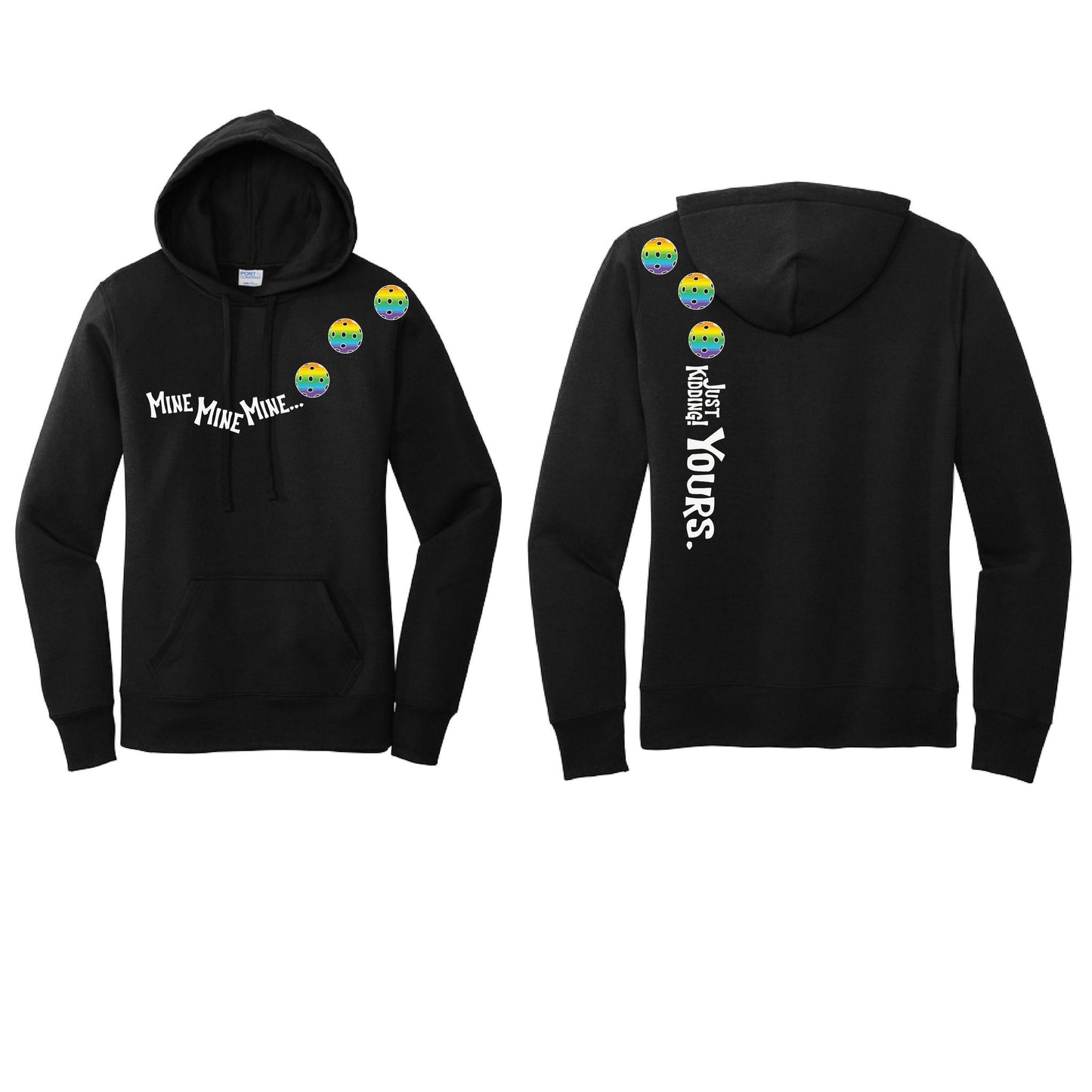 Mine JK Yours (10 Custom Pickleball Colors) | Women’s Fitted Hoodie Pickleball Sweatshirt | 50% Cotton 50% Poly Fleece