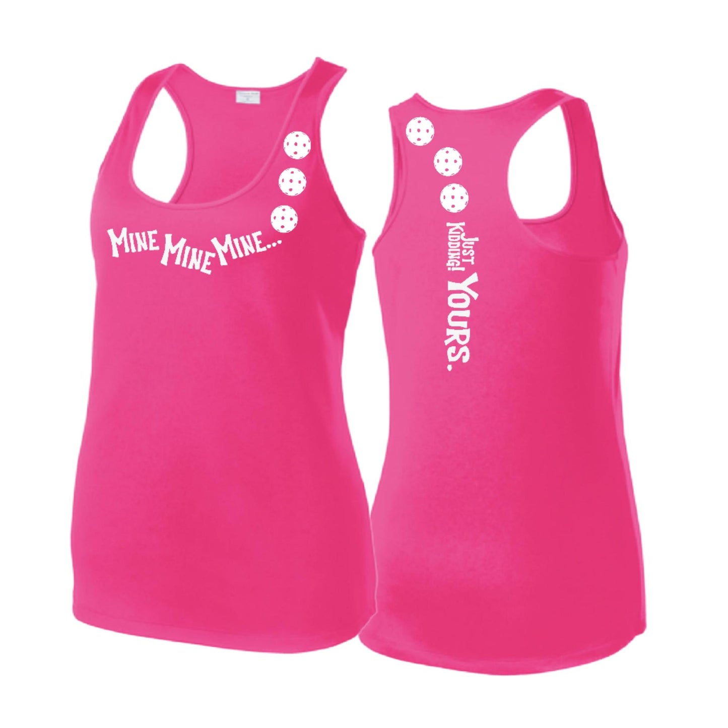 Mine JK Yours (10 Custom Pickleball Colors) | Women's Racerback Pickleball Tank | 100% Polyester