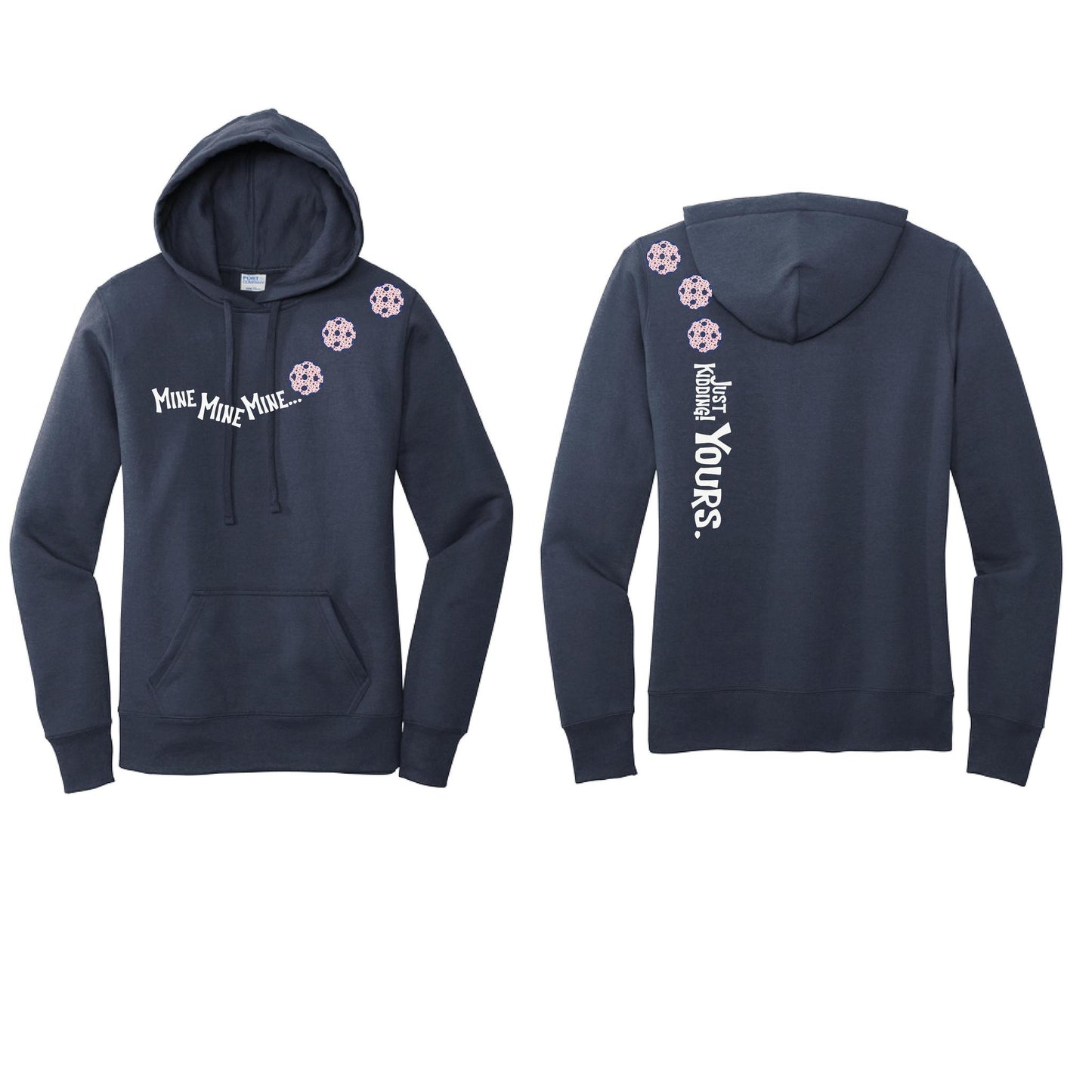 Mine JK Yours (10 Custom Pickleball Colors) | Women’s Fitted Hoodie Pickleball Sweatshirt | 50% Cotton 50% Poly Fleece