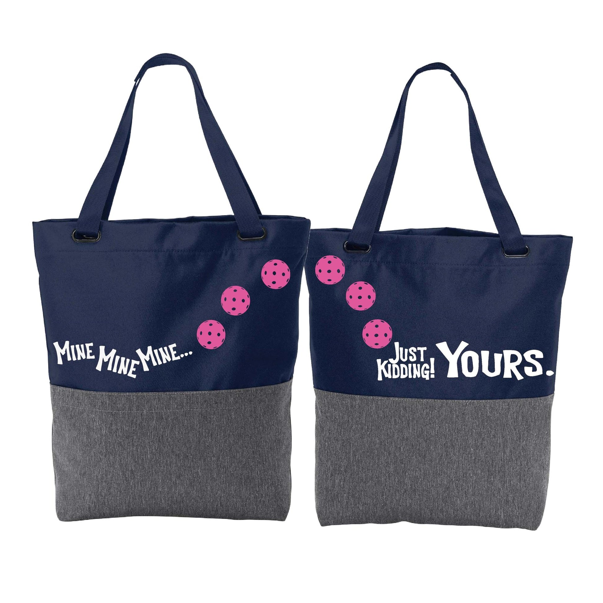 Mine JK Yours With Pickleballs (Customizable) | Pickleball Sports Convertible Tote Bag | Medium Size Court Tote Bag
