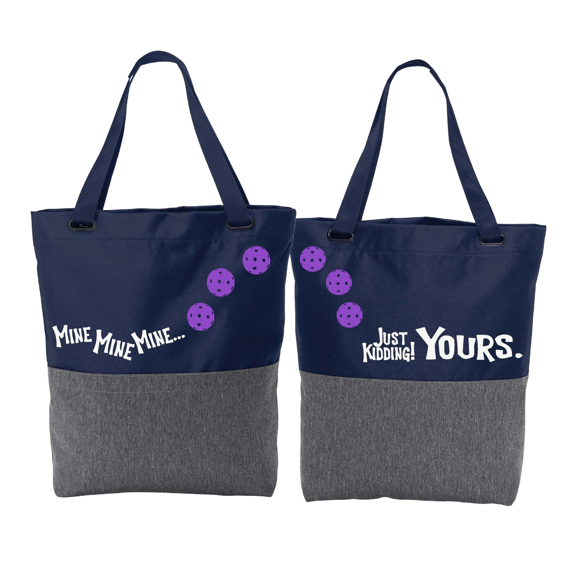Mine JK Yours With Pickleballs (Customizable) | Pickleball Sports Convertible Tote Bag | Medium Size Court Tote Bag
