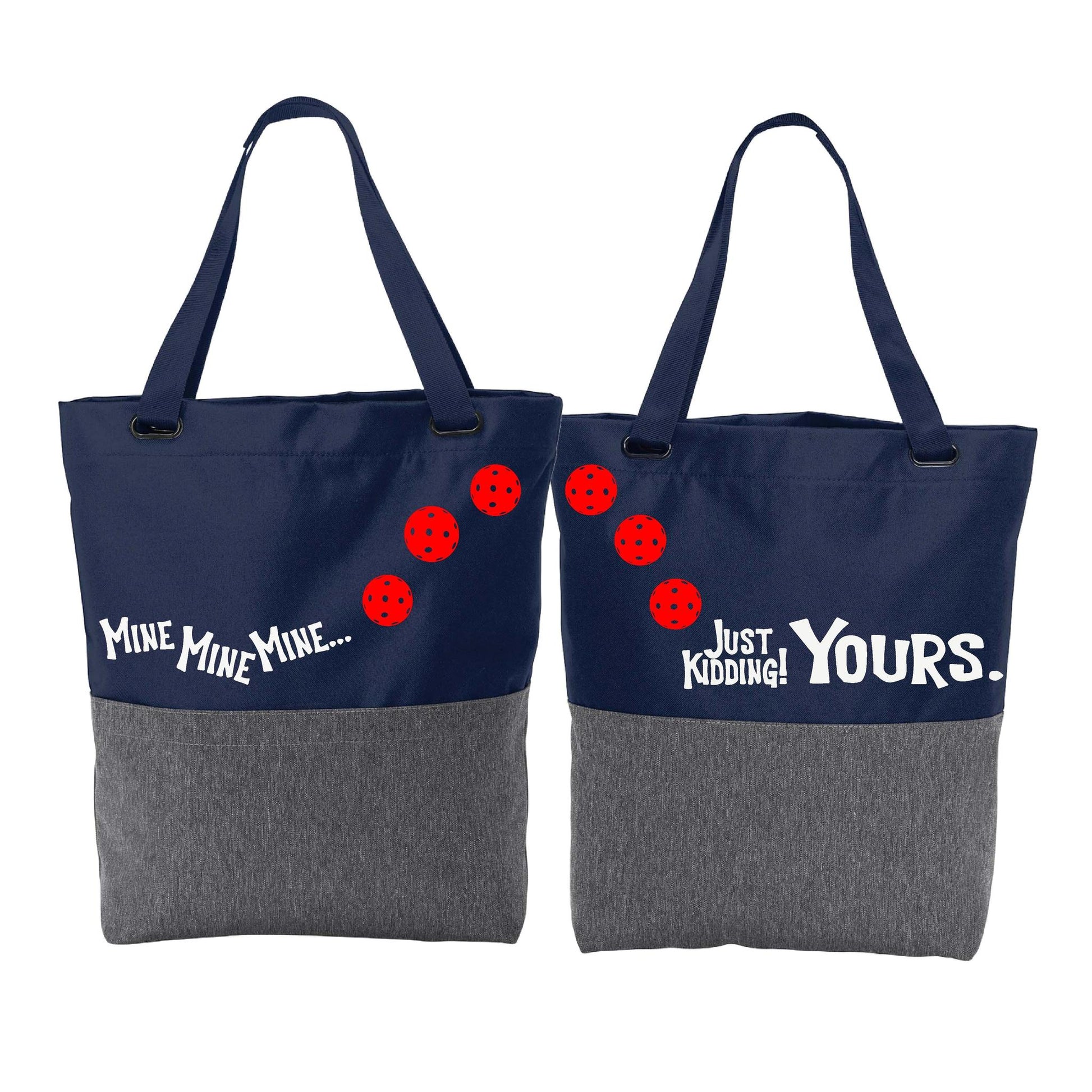 Mine JK Yours With Pickleballs (Customizable) | Pickleball Sports Convertible Tote Bag | Medium Size Court Tote Bag