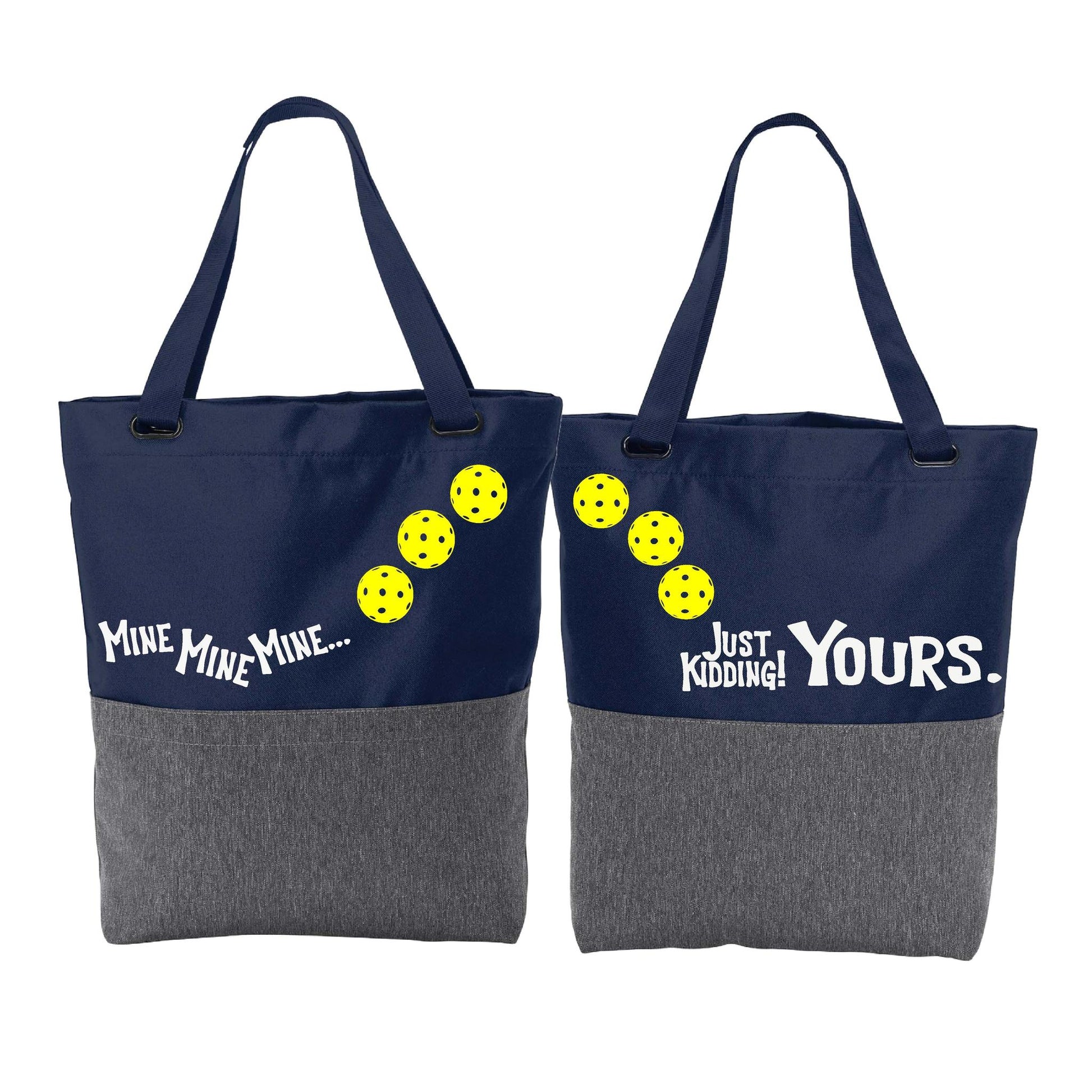 Mine JK Yours With Pickleballs (Customizable) | Pickleball Sports Convertible Tote Bag | Medium Size Court Tote Bag