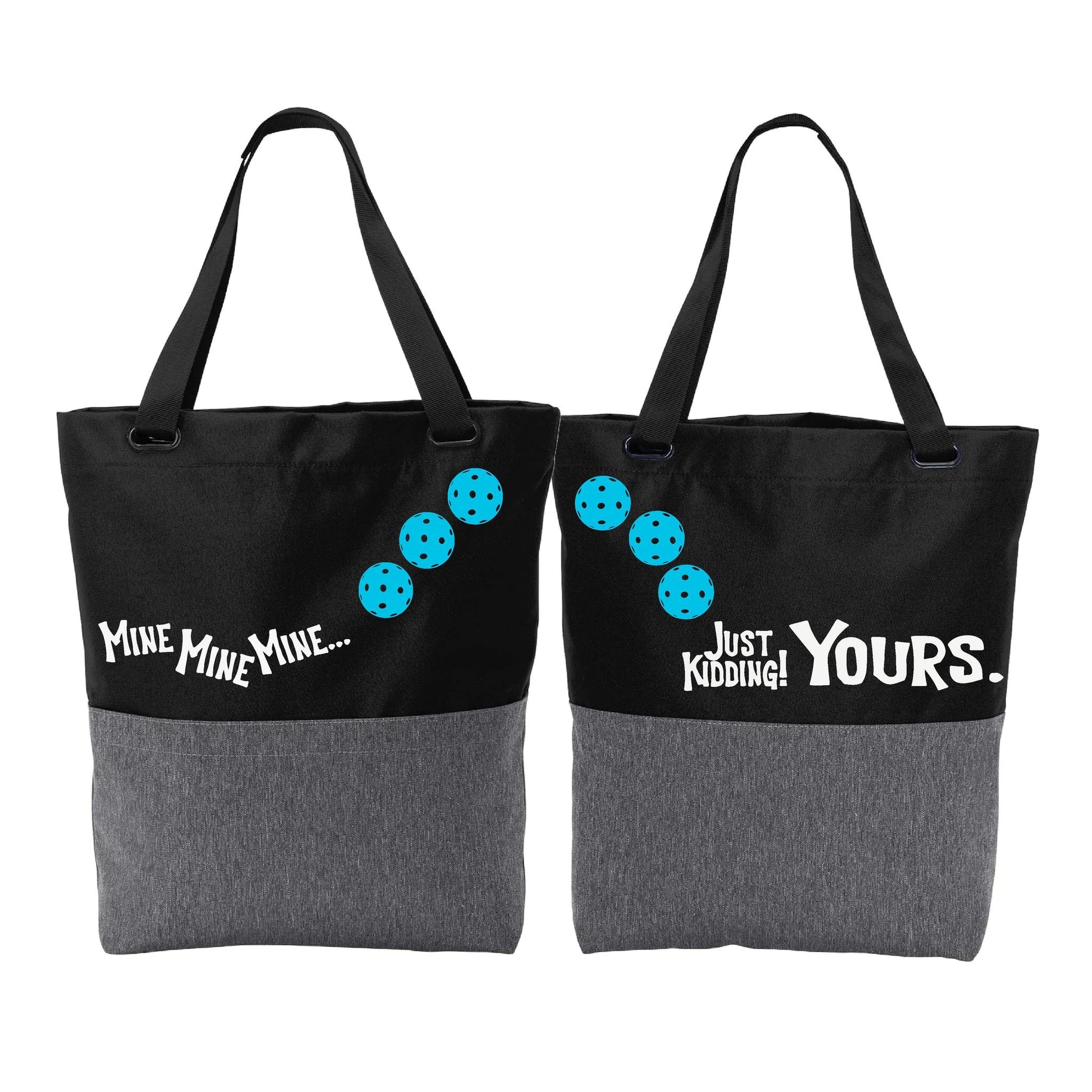 Mine JK Yours With Pickleballs (Customizable) | Pickleball Sports Convertible Tote Bag | Medium Size Court Tote Bag