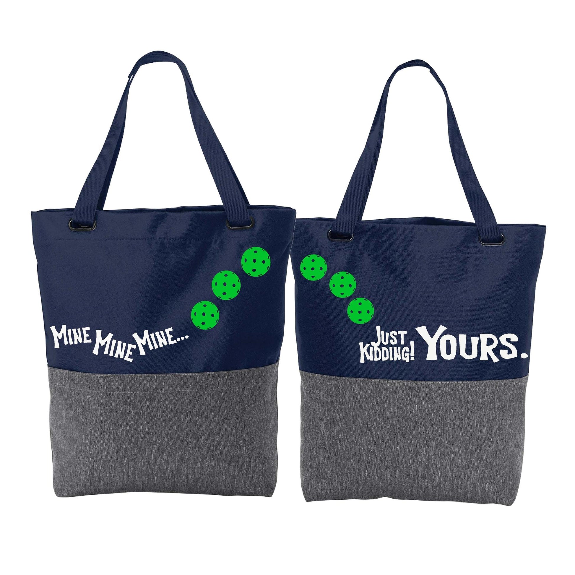 Mine JK Yours With Pickleballs (Customizable) | Pickleball Sports Convertible Tote Bag | Medium Size Court Tote Bag