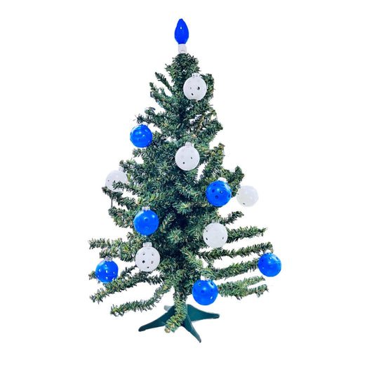 Mini Green Christmas Tree With 24 Mini Pickleball Ornaments | Pickleball Christmas Gifts And Decor