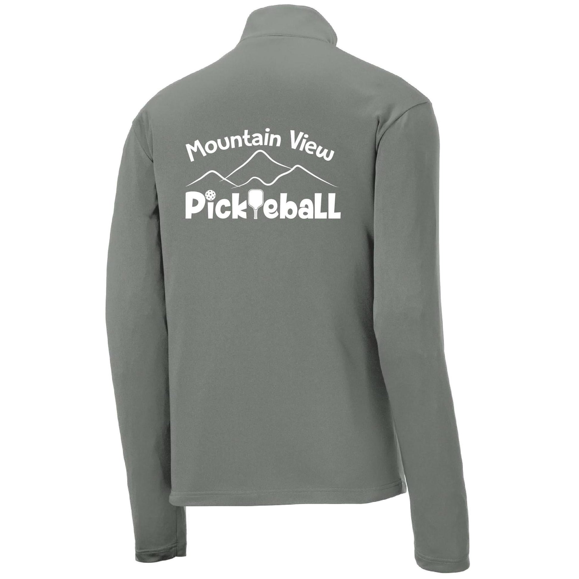 Mountain View Pickleball Club | Men's 1/4 Zip Long Sleeve Pullover Athletic Performance Shirt | 100% Polyester