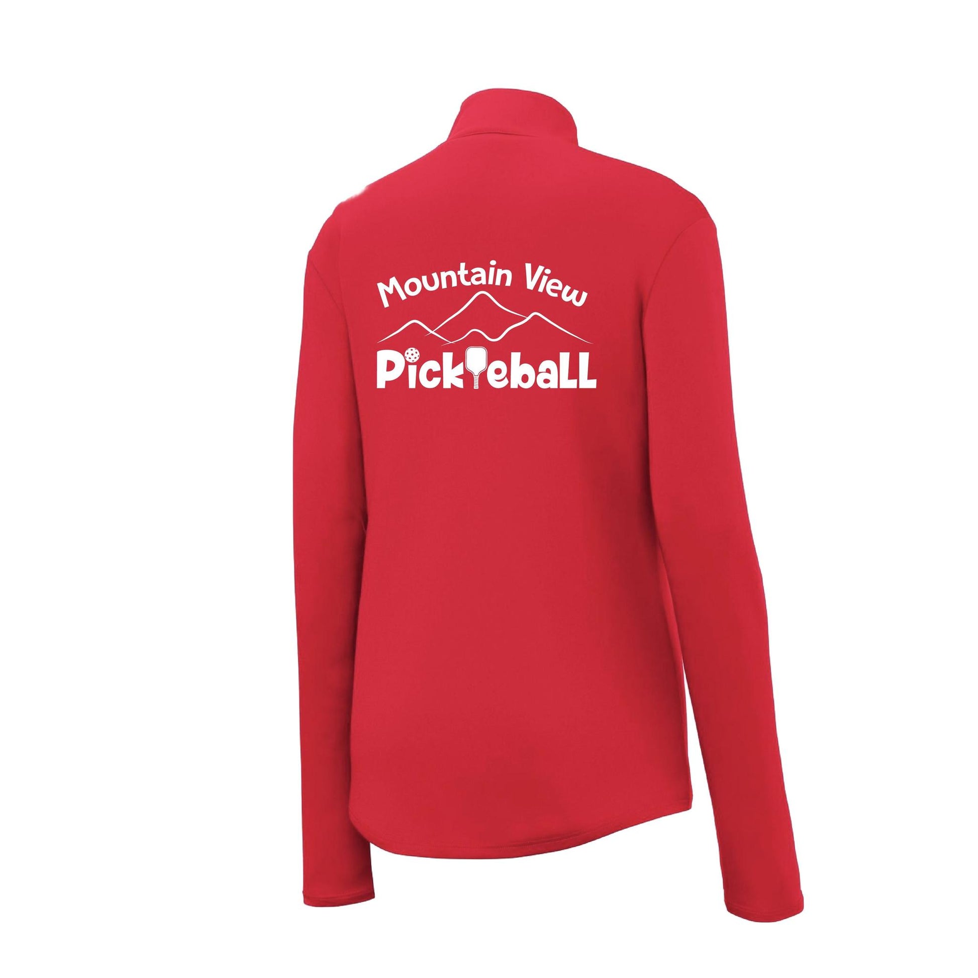 Mountain View Pickleball Club | Women's 1/4 Zip Pullover Athletic Performance Shirt | 100% Polyester