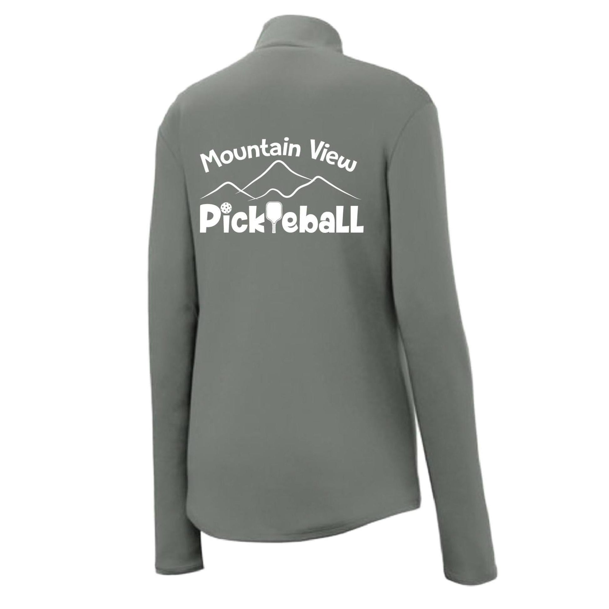 Mountain View Pickleball Club | Women's 1/4 Zip Pullover Athletic Performance Shirt | 100% Polyester