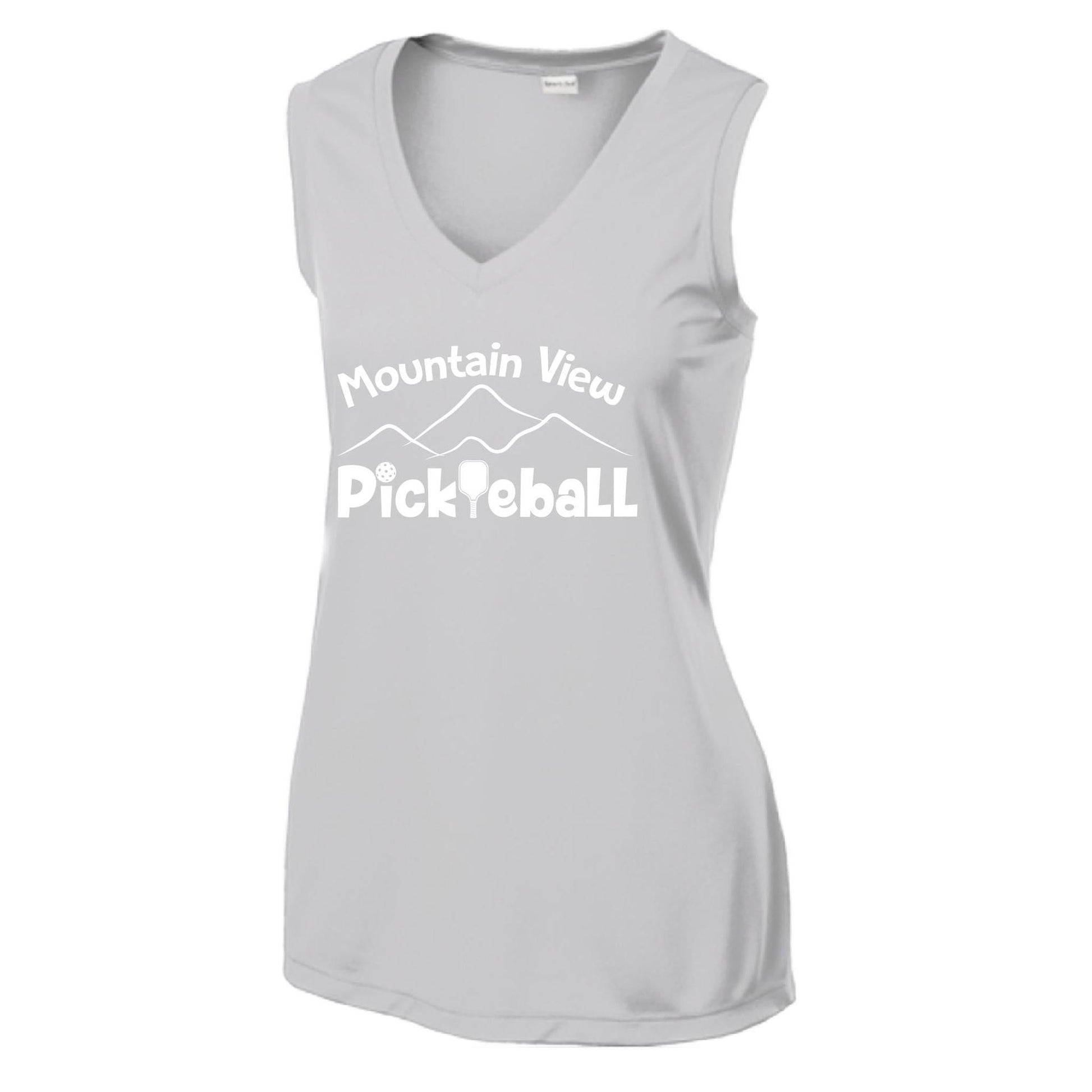 Mountain View Pickleball Club | Women’s Sleeveless Athletic Performance T-Shirt | 100% Polyester