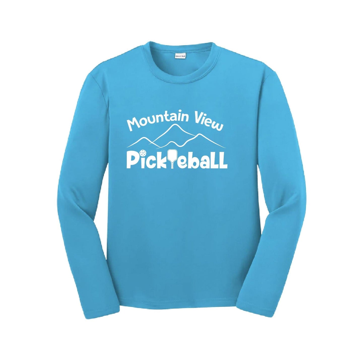 Mountain View Pickleball Club | Youth Long Sleeve Pickleball Performance T-Shirts | 100% Polyester