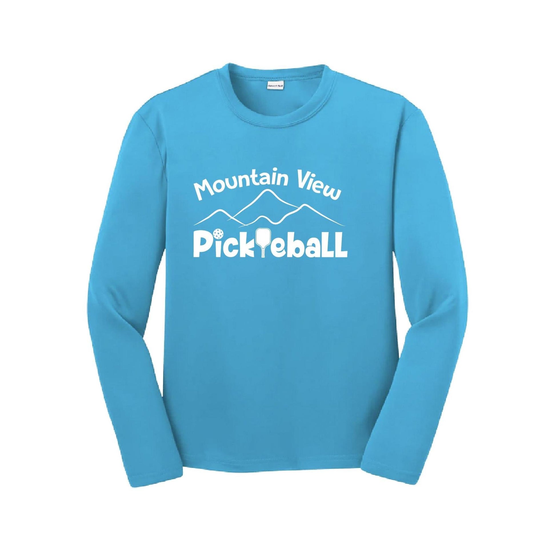 Mountain View Pickleball Club | Youth Long Sleeve Pickleball Performance T-Shirts | 100% Polyester