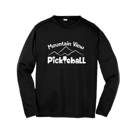 Mountain View Pickleball Club | Youth Long Sleeve Pickleball Performance T-Shirts | 100% Polyester