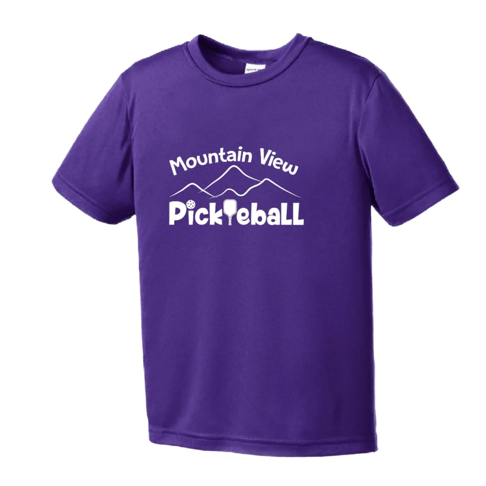 Mountain View Pickleball Club | Youth Short Sleeve Pickleball Performance T-Shirts | 100% Polyester
