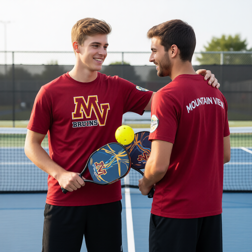 Mountain View High USHPA | Men's Short Sleeve Crewneck T-Shirts | 100% Polyester