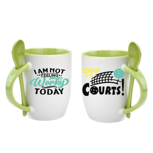 Not Feeling Worky Today Off To The Courts | Pickleball Coffee Cup | Fun Pickleball Gifts