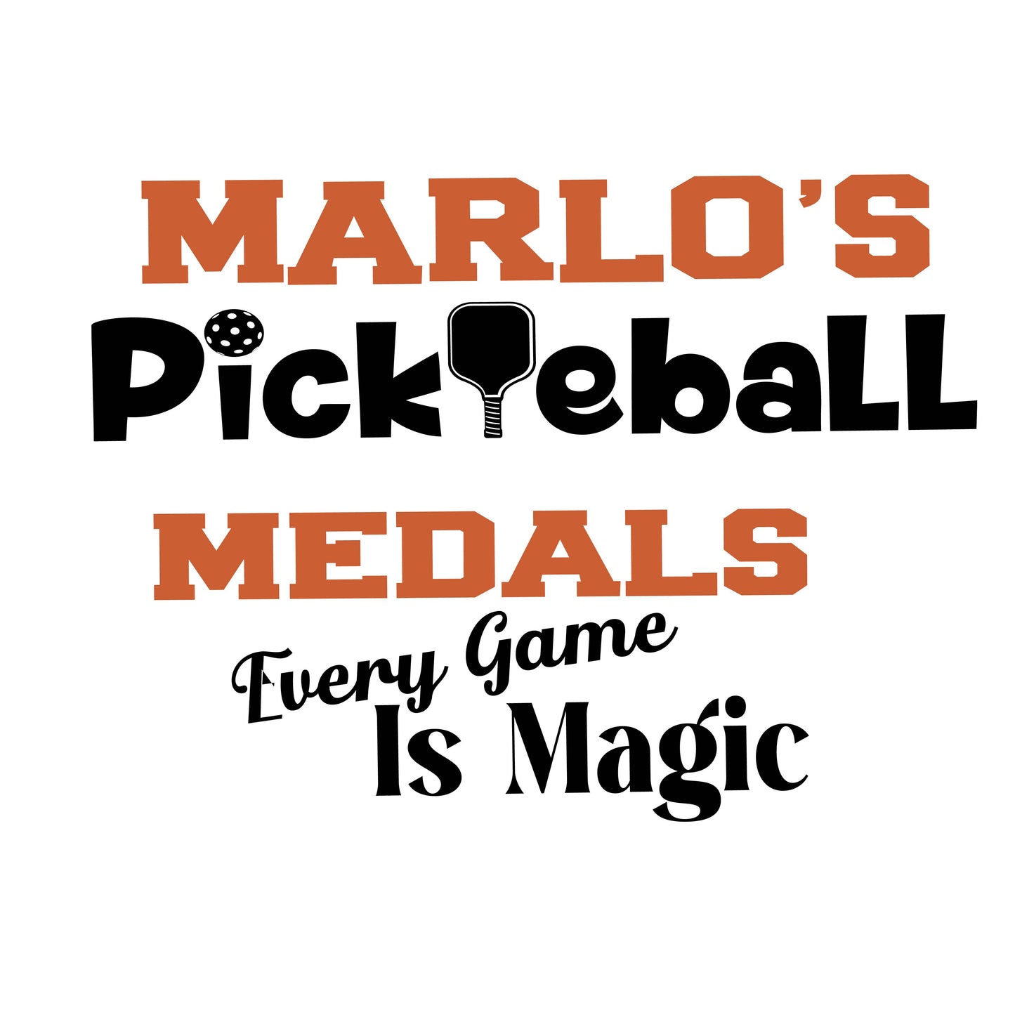 Custom Pickleball "Every Game is Magic" Trophy Display Rack | Sports Tournament Award Hanger
