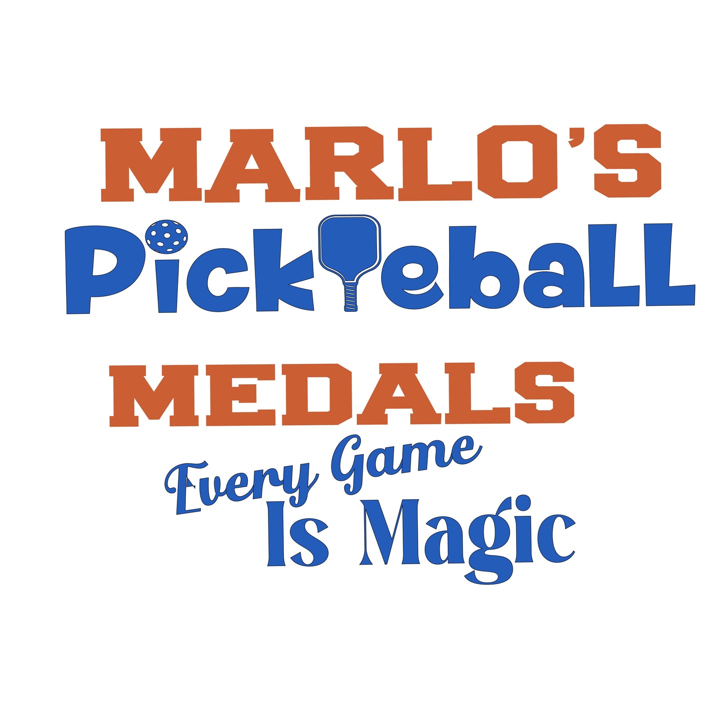 Custom Pickleball "Every Game is Magic" Trophy Display Rack | Sports Tournament Award Hanger