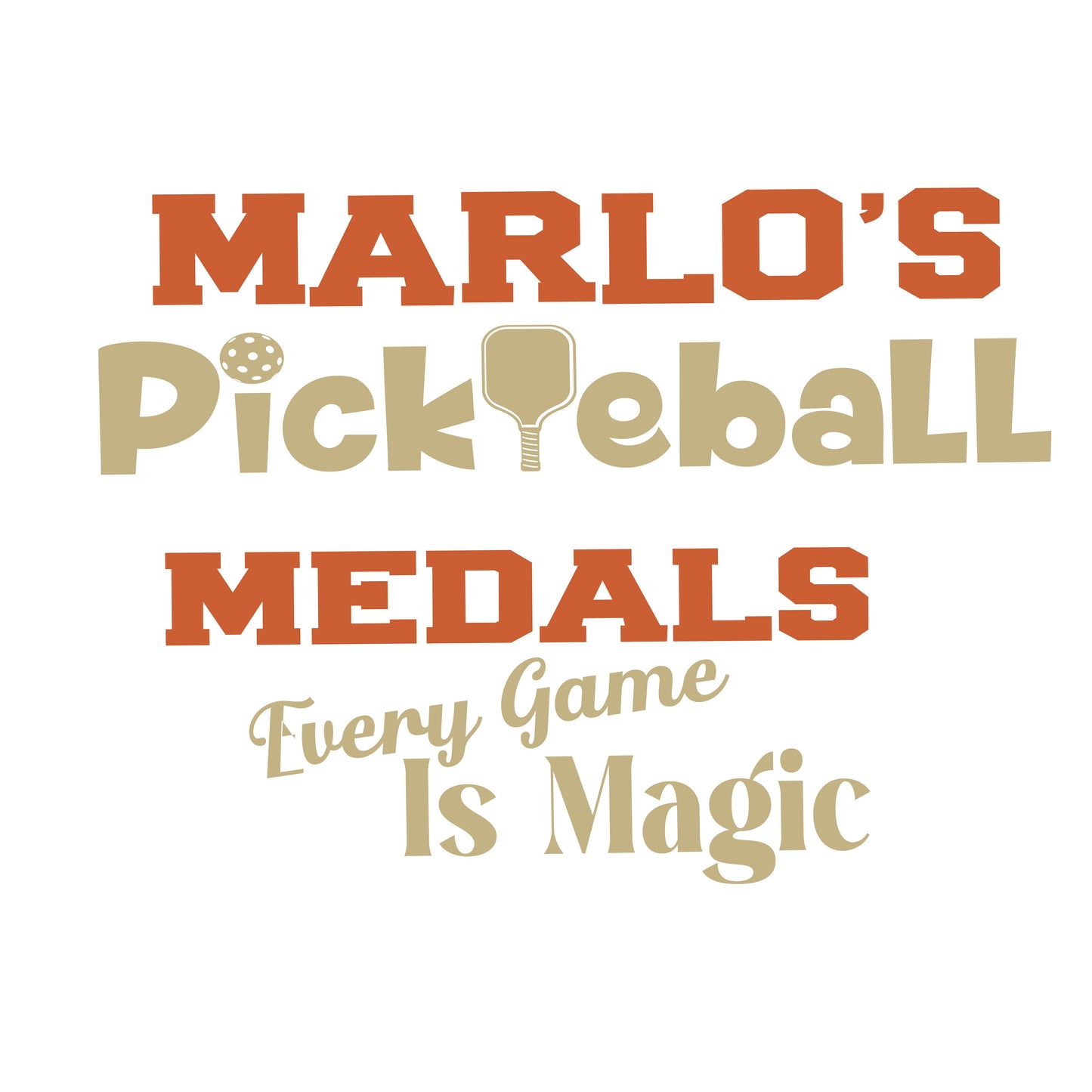 Custom Pickleball "Every Game is Magic" Trophy Display Rack | Sports Tournament Award Hanger