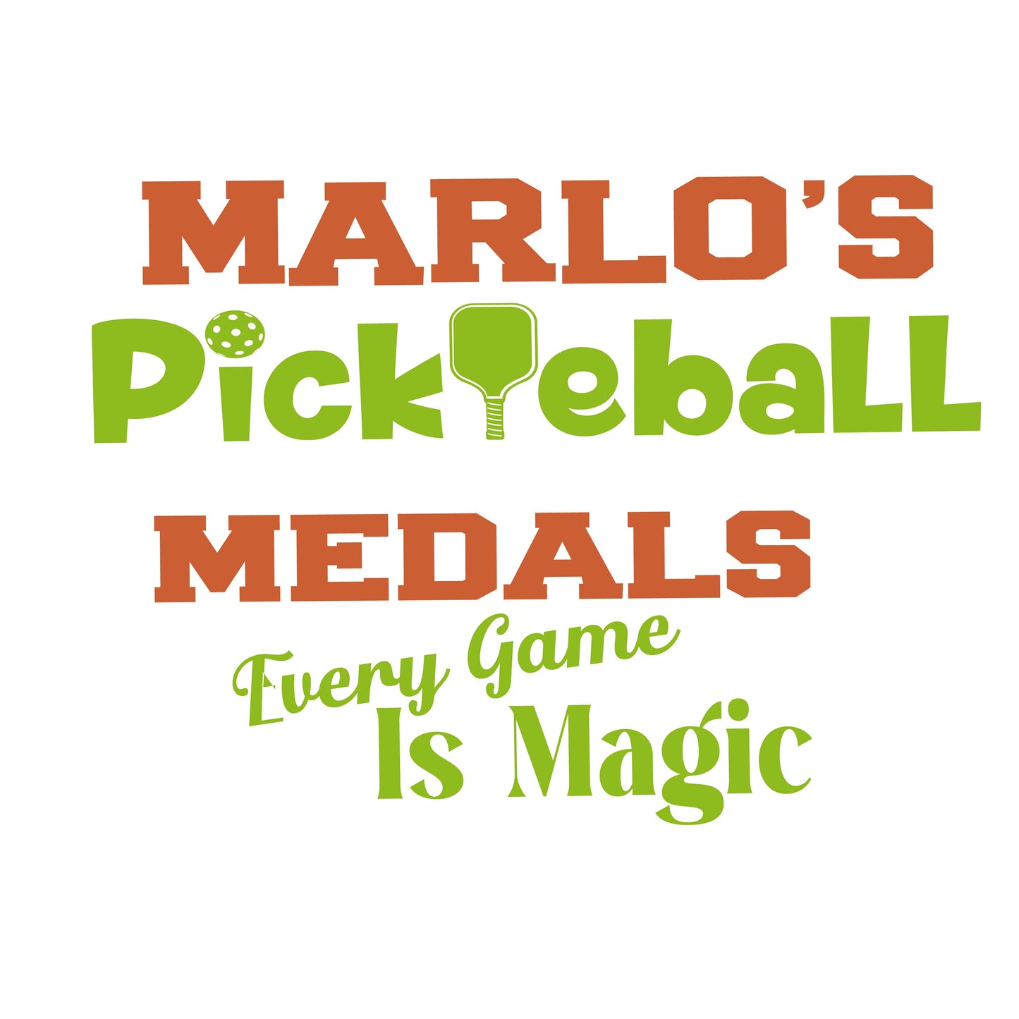 Custom Pickleball "Every Game is Magic" Trophy Display Rack | Sports Tournament Award Hanger