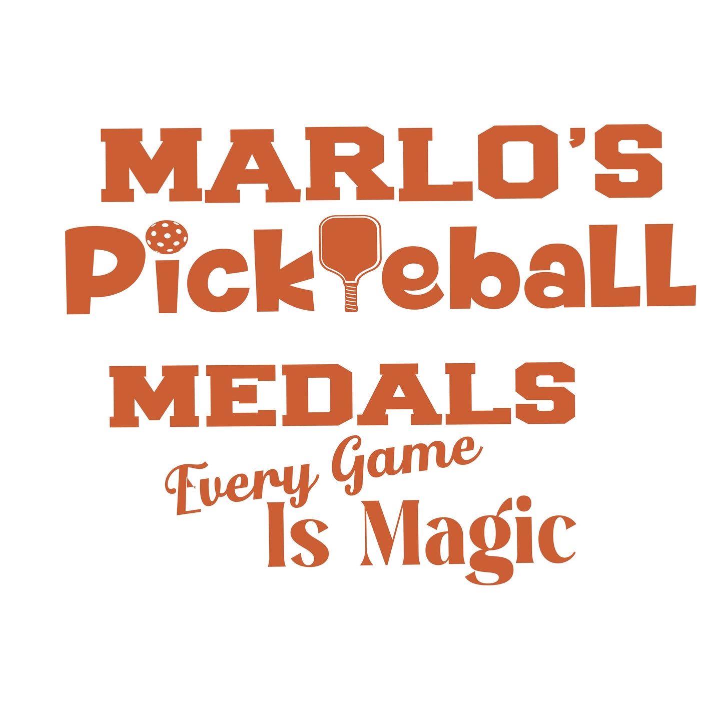 Custom Pickleball "Every Game is Magic" Trophy Display Rack | Sports Tournament Award Hanger