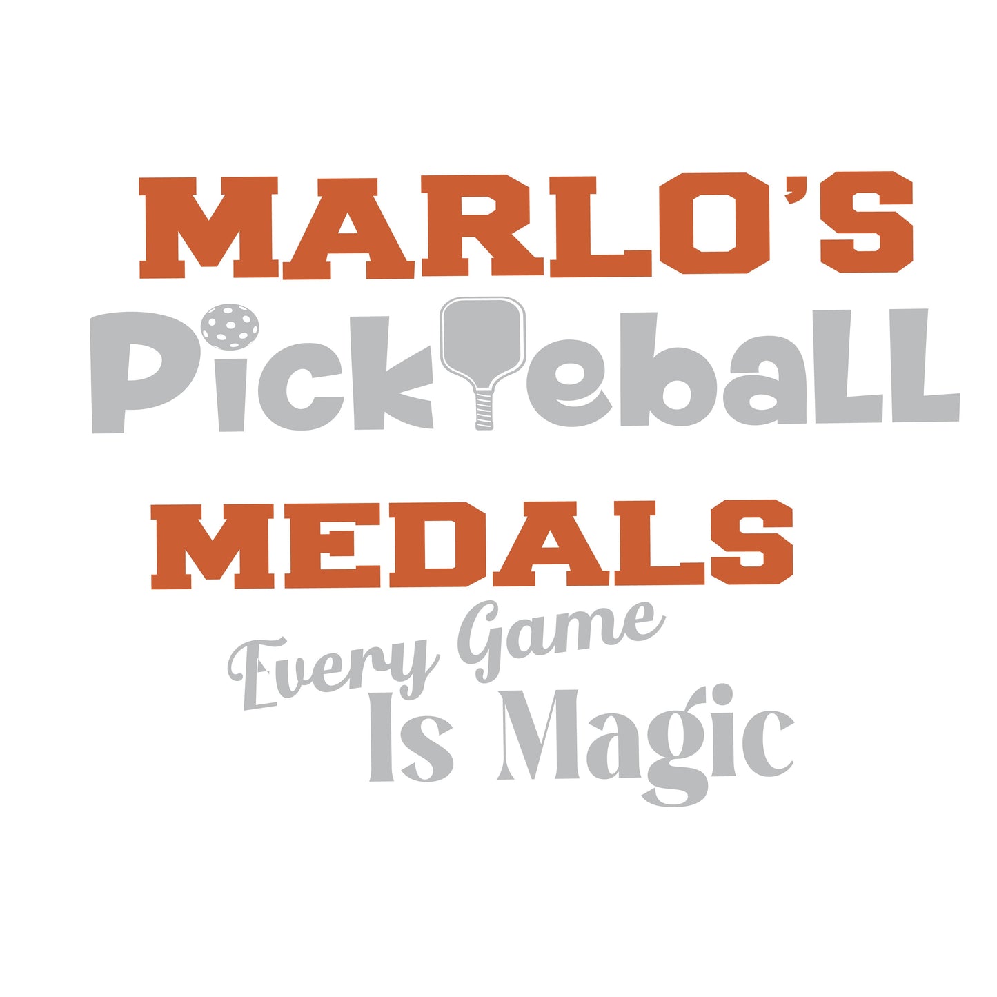 Custom Pickleball "Every Game is Magic" Trophy Display Rack | Sports Tournament Award Hanger