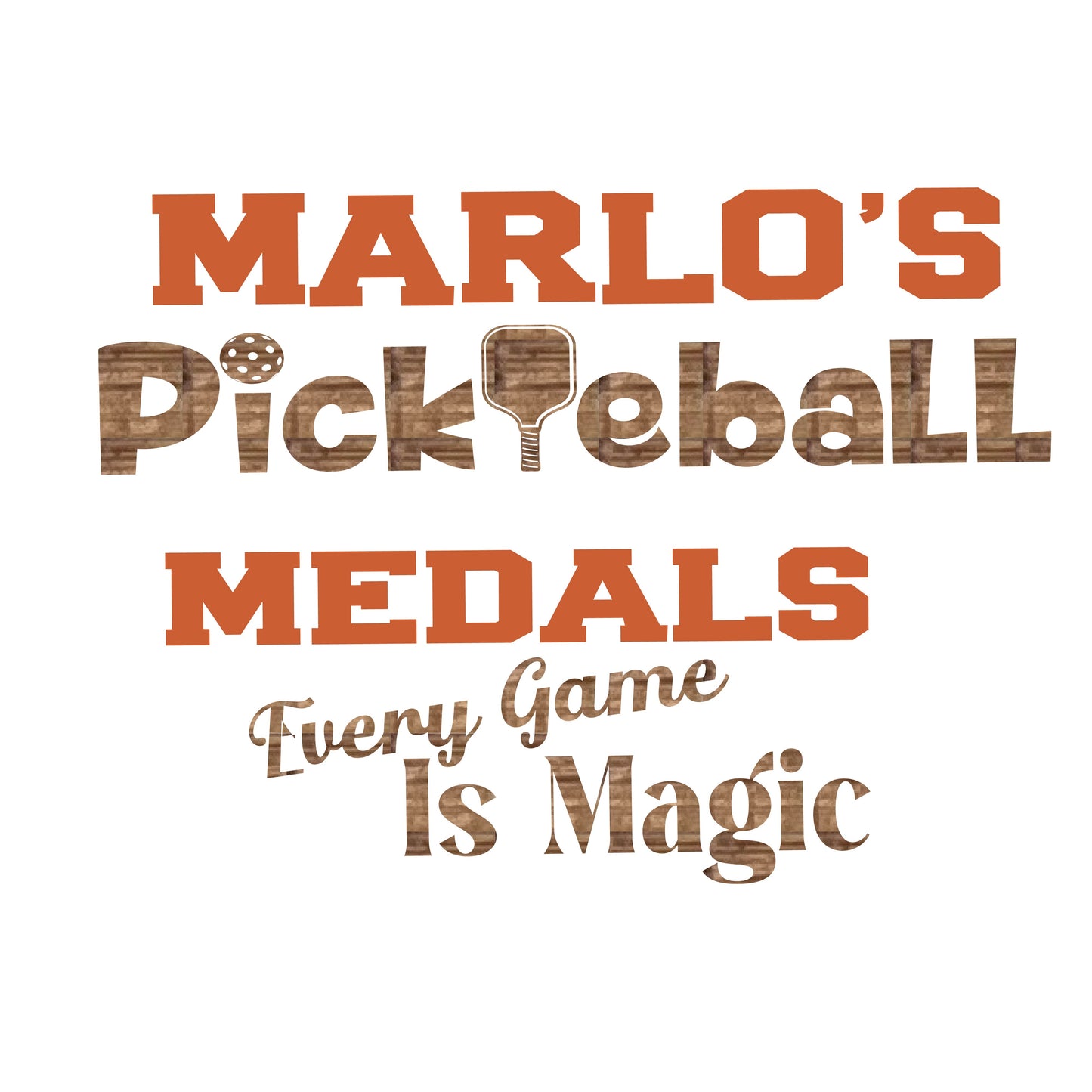 Custom Pickleball "Every Game is Magic" Trophy Display Rack | Sports Tournament Award Hanger