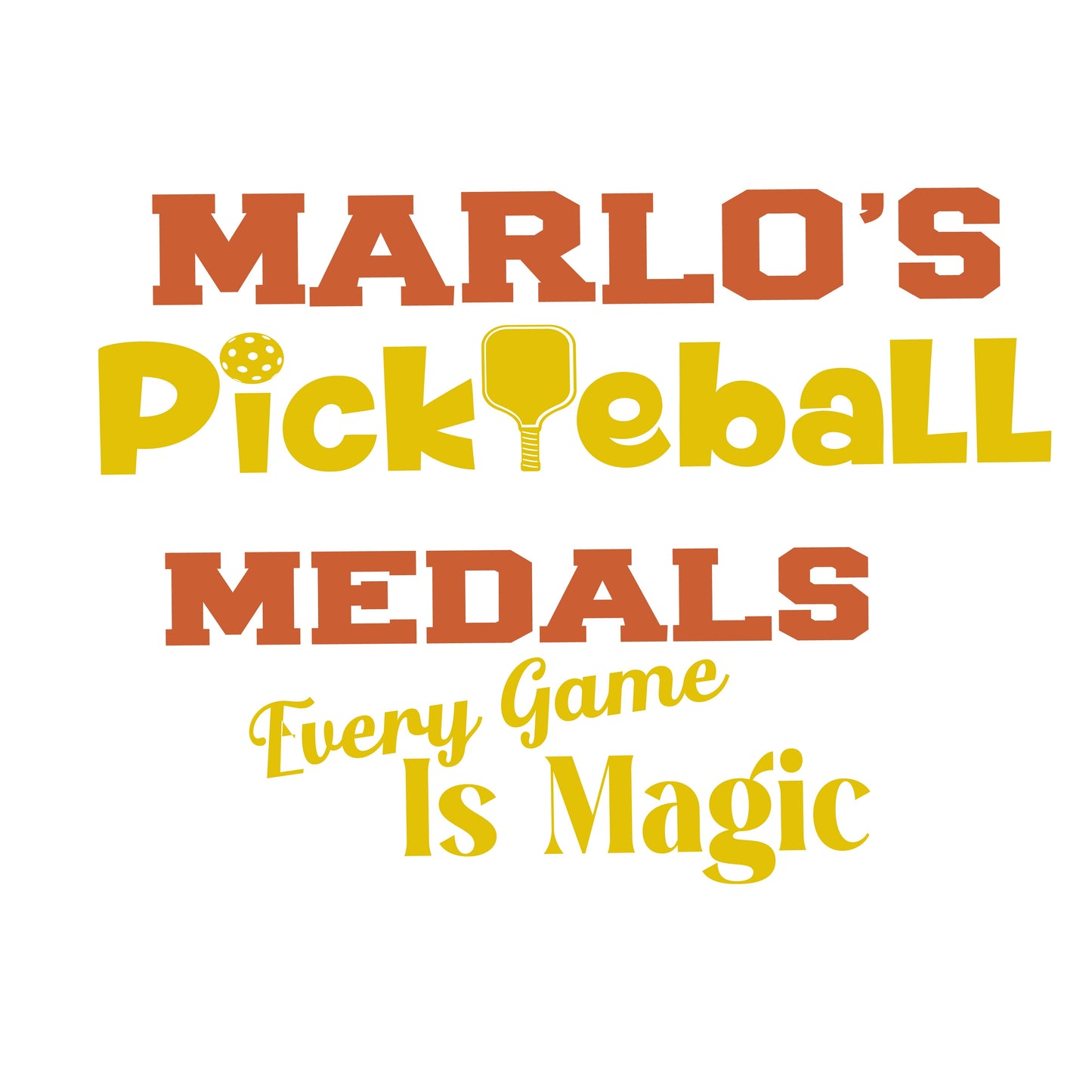 Custom Pickleball "Every Game is Magic" Trophy Display Rack | Sports Tournament Award Hanger