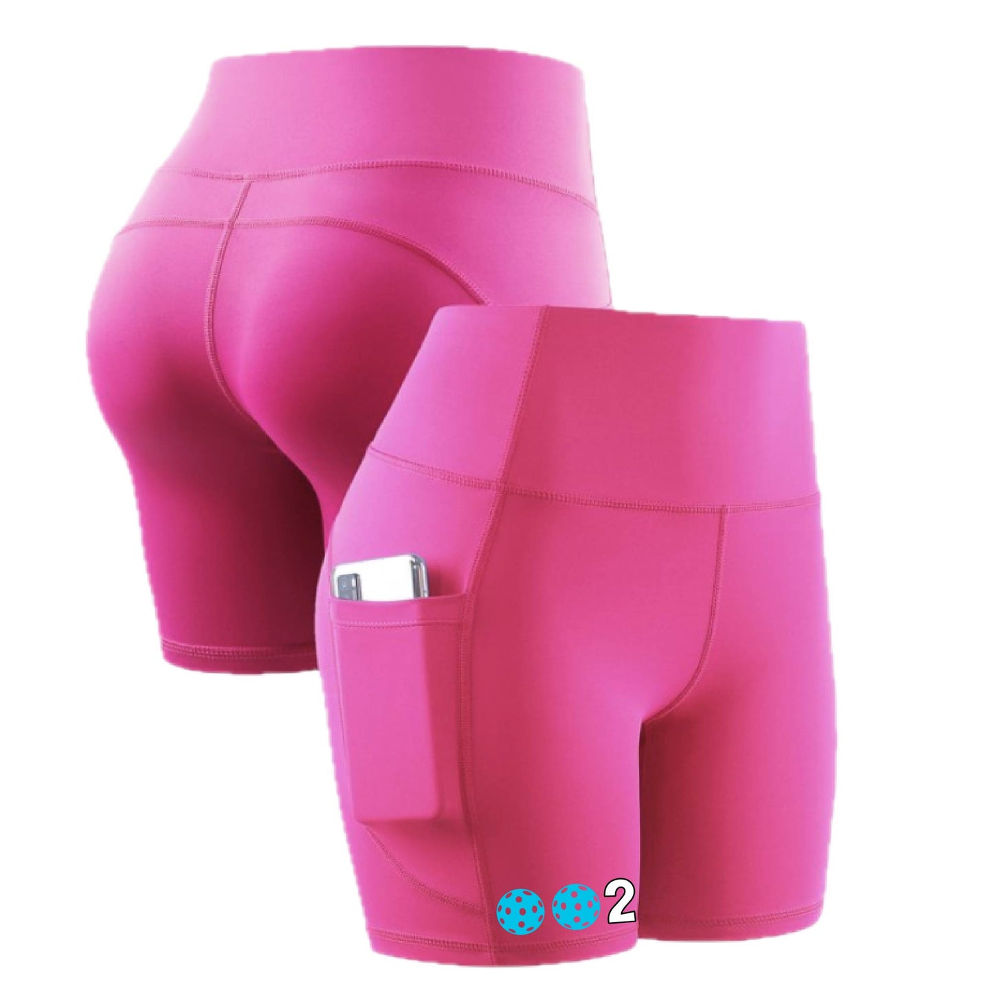 002 (10 Custom Pickleball Colors) | Women's Professional Athletic Compression Shorts | 85/15 Polyester/Spandex