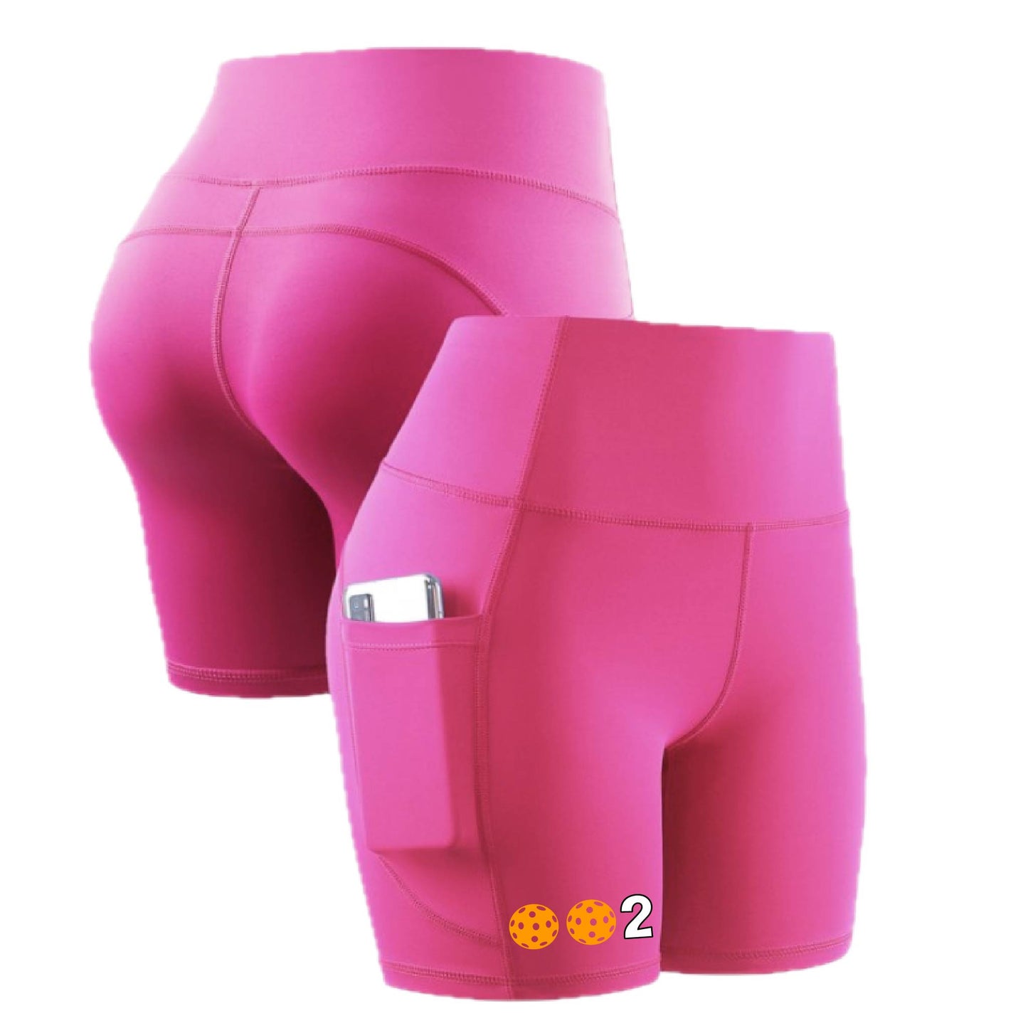 002 (10 Custom Pickleball Colors) | Women's Professional Athletic Compression Shorts | 85/15 Polyester/Spandex