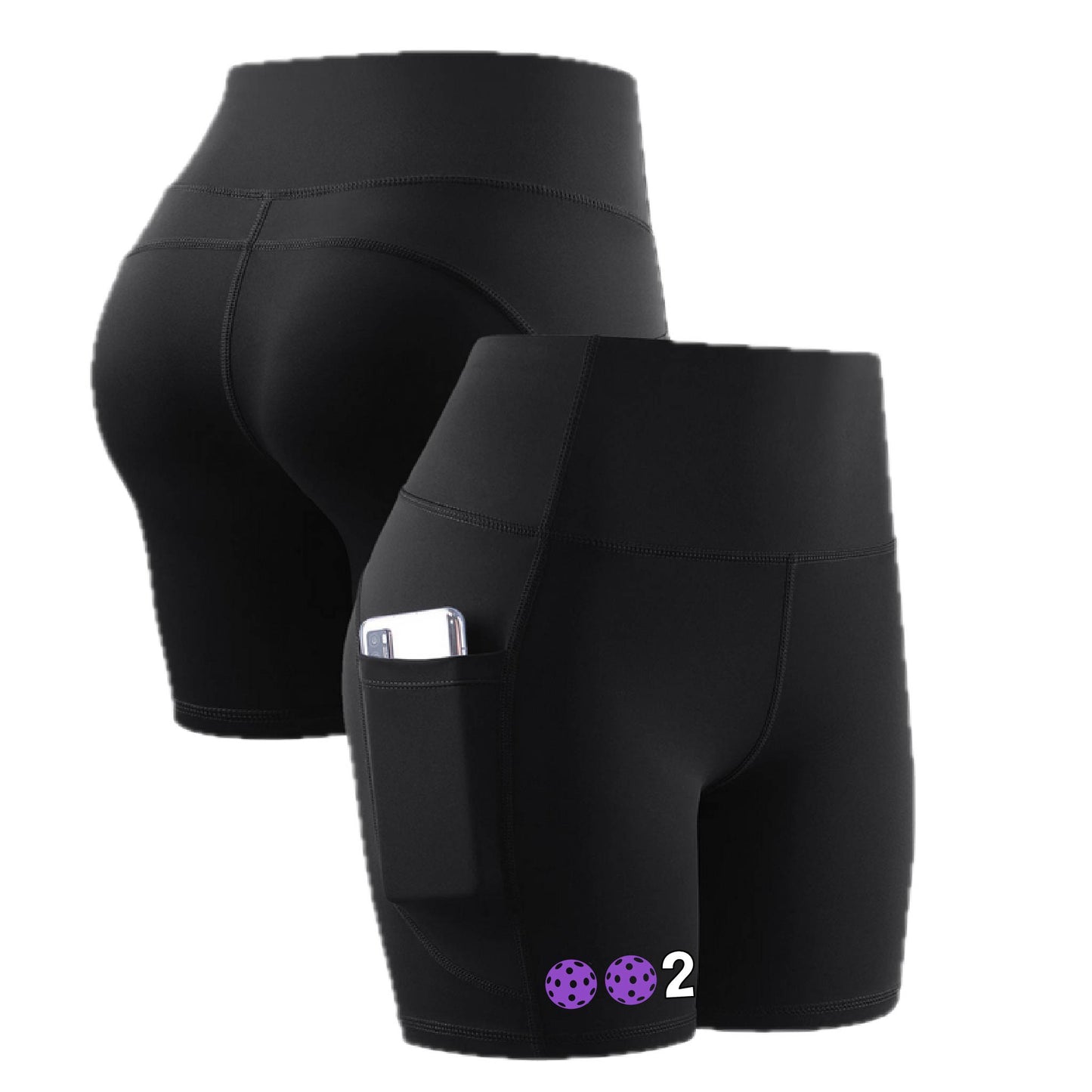 002 (10 Custom Pickleball Colors) | Women's Professional Athletic Compression Shorts | 85/15 Polyester/Spandex