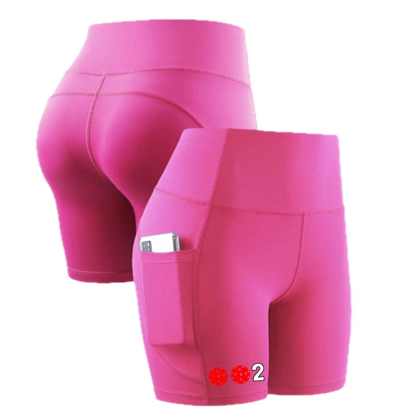 002 (10 Custom Pickleball Colors) | Women's Professional Athletic Compression Shorts | 85/15 Polyester/Spandex