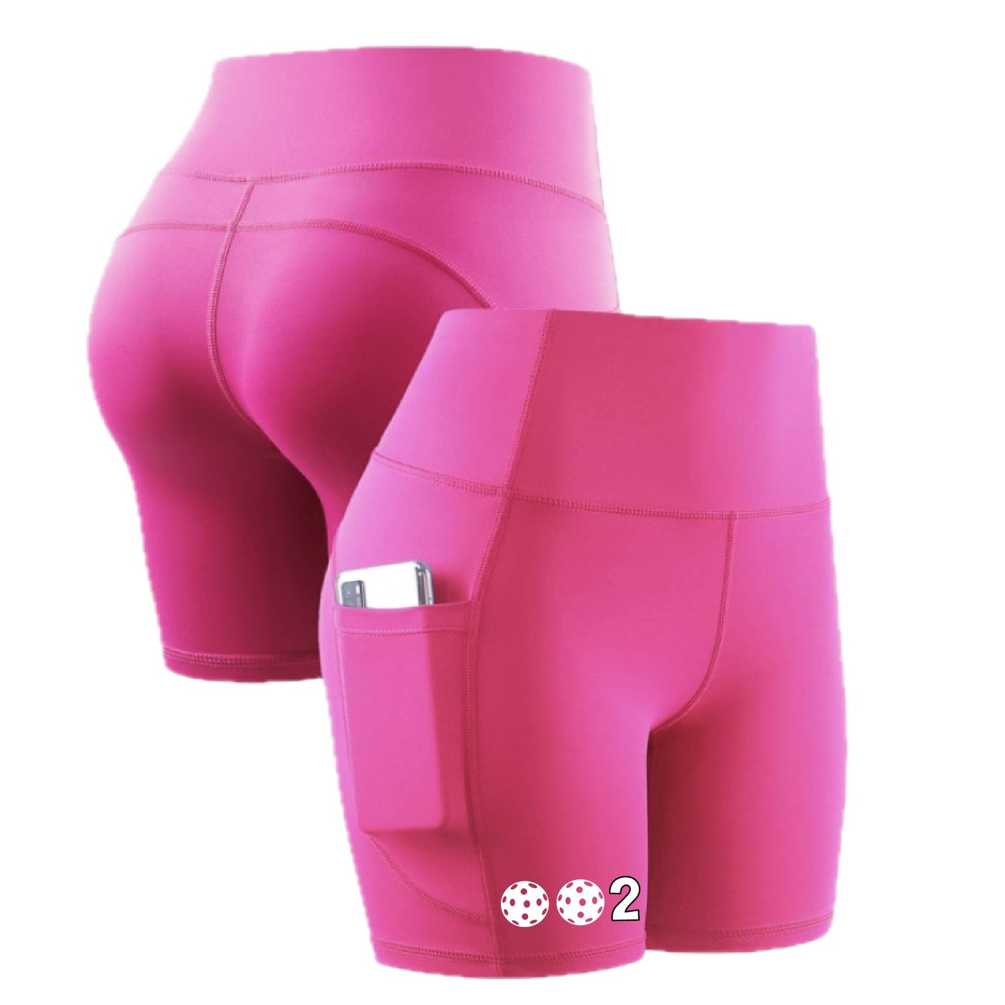 002 (10 Custom Pickleball Colors) | Women's Professional Athletic Compression Shorts | 85/15 Polyester/Spandex
