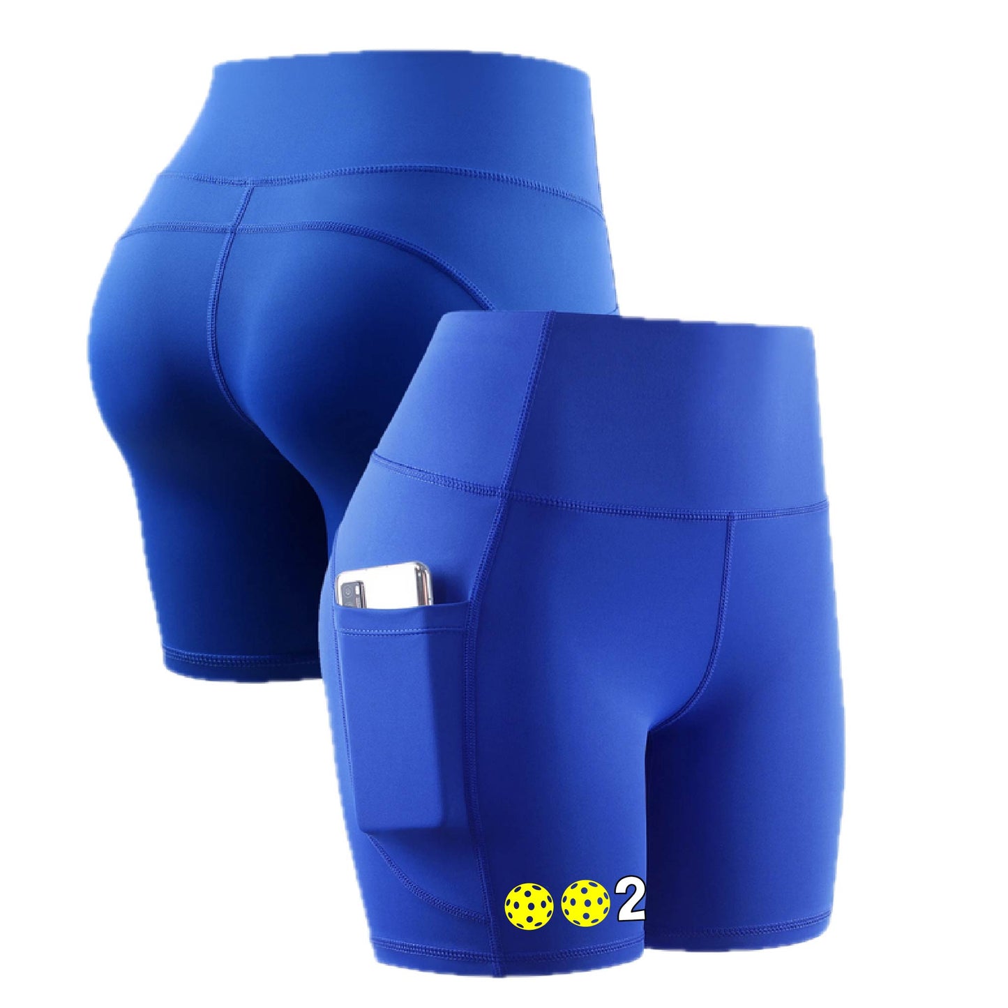 002 (10 Custom Pickleball Colors) | Women's Professional Athletic Compression Shorts | 85/15 Polyester/Spandex