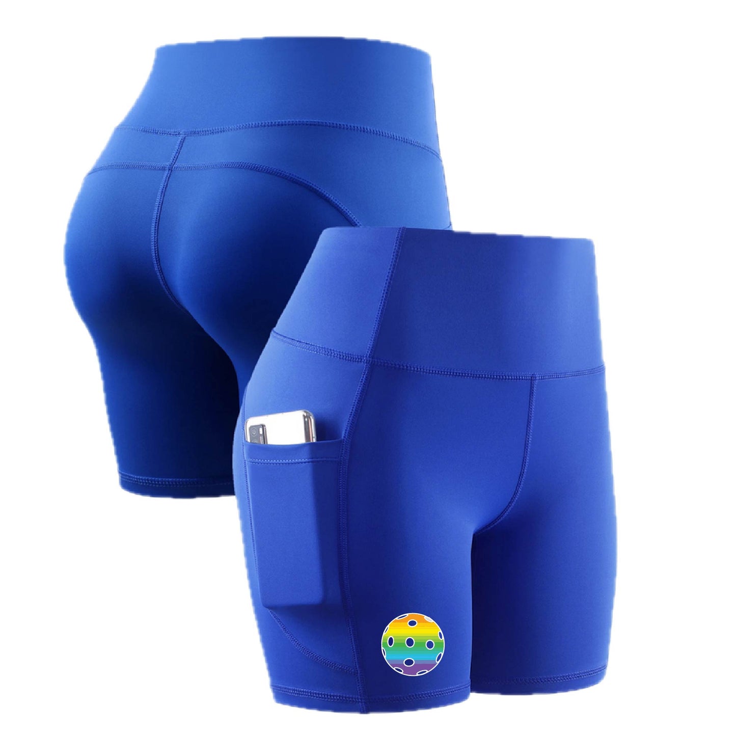 Pickleball (10 Custom Pickleball Colors) | Women's Professional Athletic Compression Shorts | 85/15 Polyester/Spandex