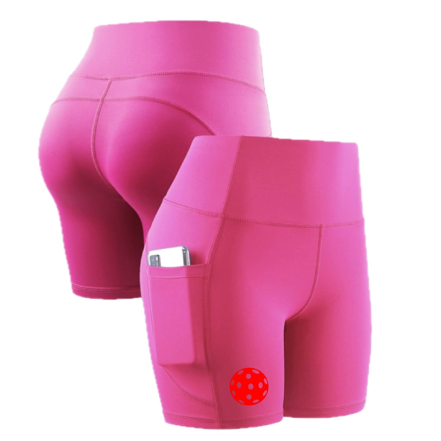 Pickleball (10 Custom Pickleball Colors) | Women's Professional Athletic Compression Shorts | 85/15 Polyester/Spandex