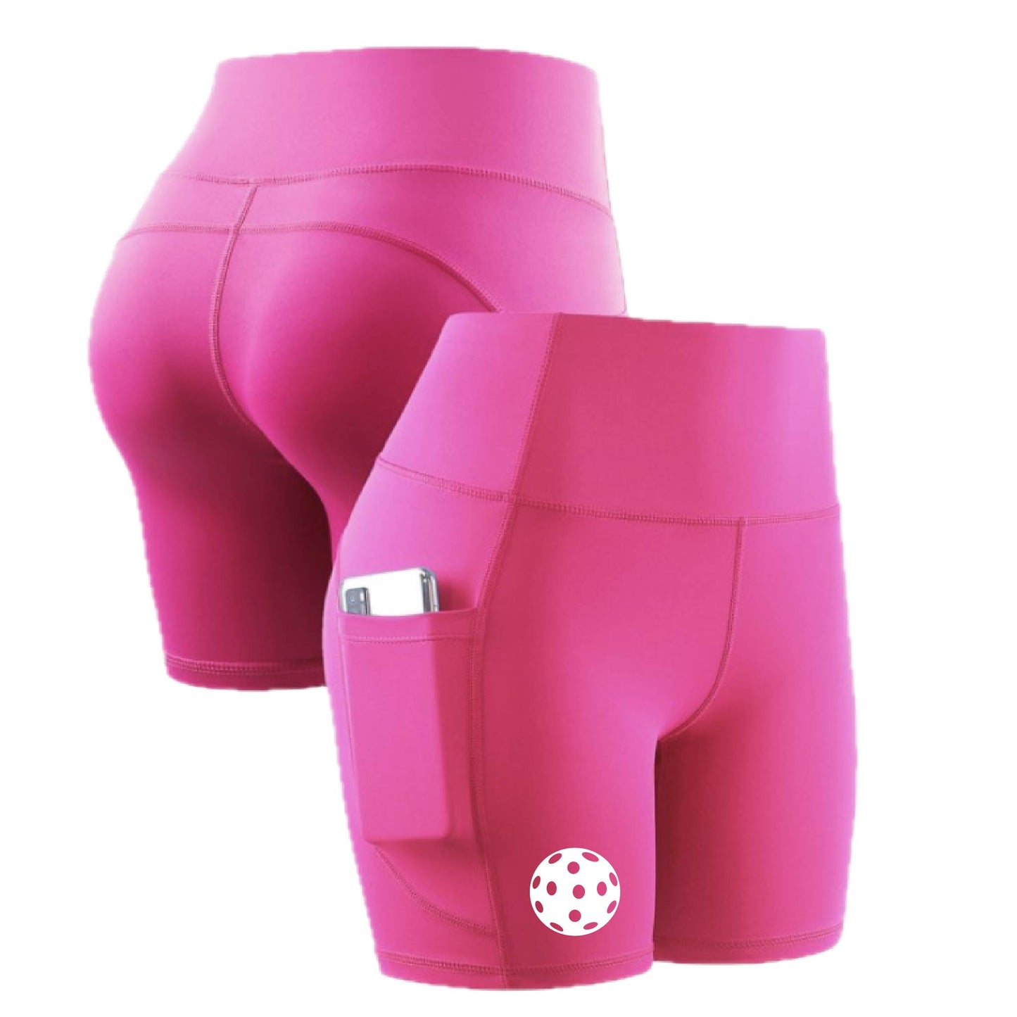 Pickleball (10 Custom Pickleball Colors) | Women's Professional Athletic Compression Shorts | 85/15 Polyester/Spandex