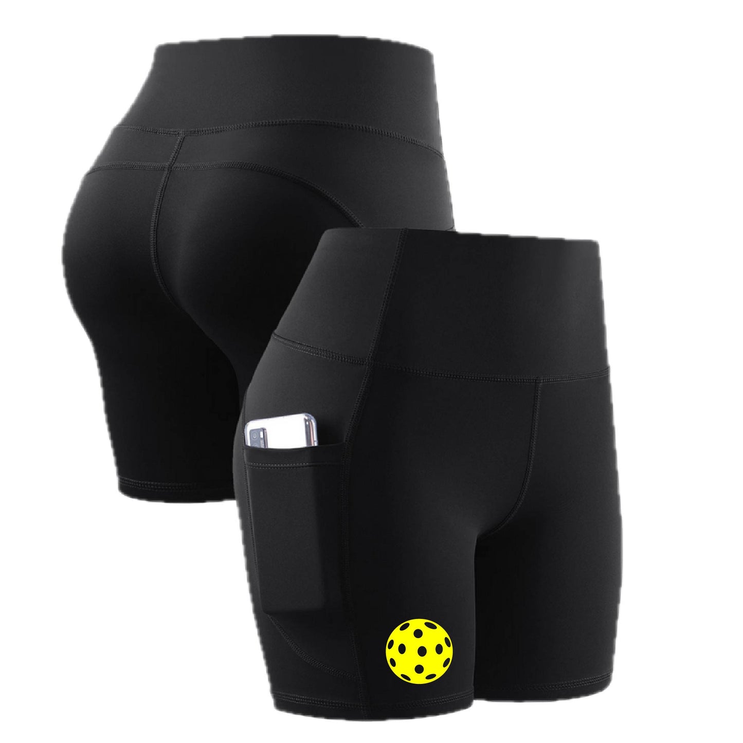 Pickleball (10 Custom Pickleball Colors) | Women's Professional Athletic Compression Shorts | 85/15 Polyester/Spandex