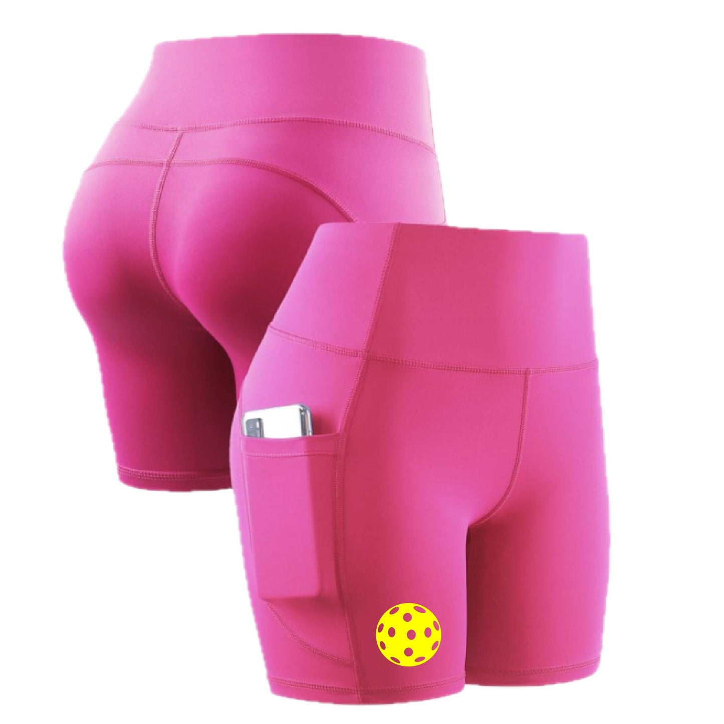 Pickleball (10 Custom Pickleball Colors) | Women's Professional Athletic Compression Shorts | 85/15 Polyester/Spandex