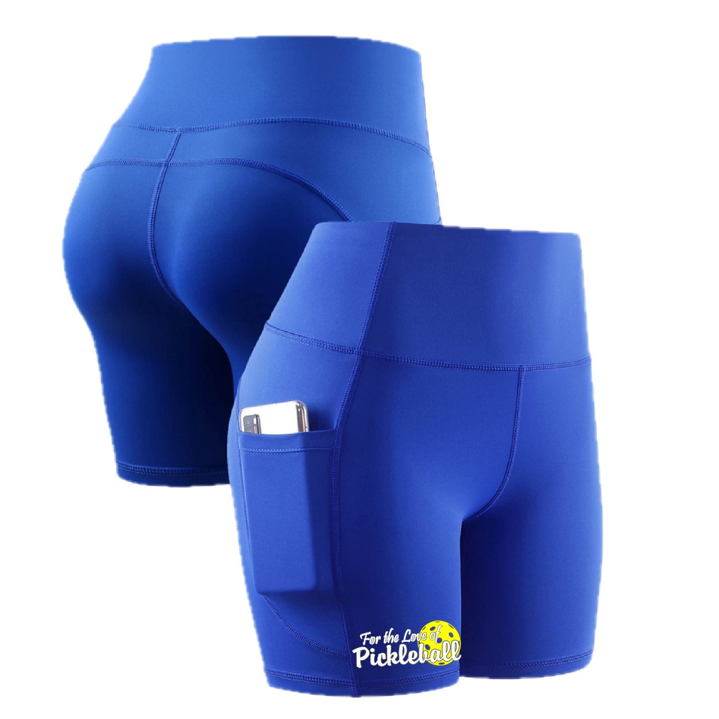 For The Love of Pickleball | Women's Athletic Compression Shorts | 85/15 Polyester/Spandex