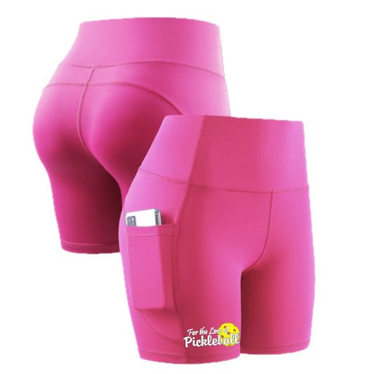 For The Love of Pickleball | Women's Athletic Compression Shorts | 85/15 Polyester/Spandex