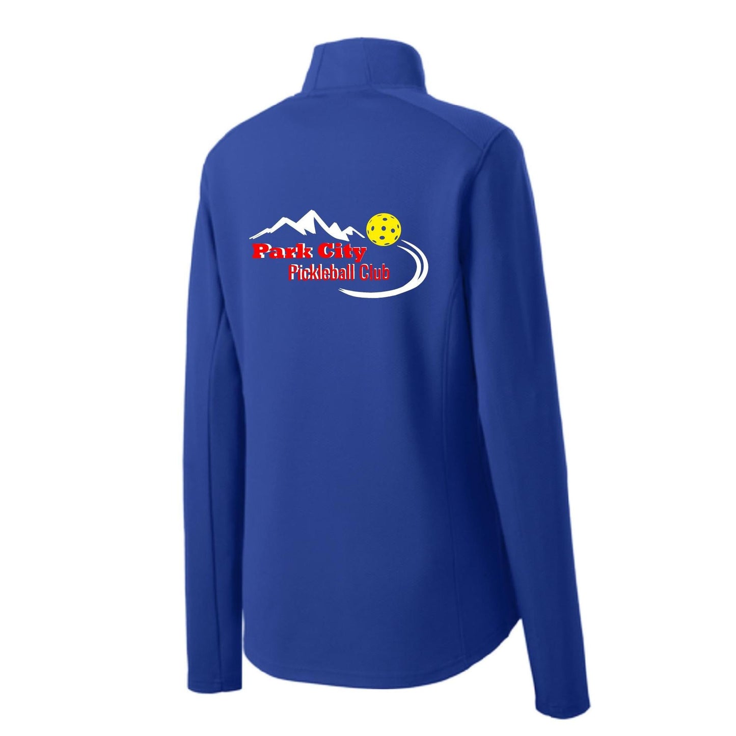 Park City Pickleball Club Red Words (Custom) | Women's 1/4 Zip Pullover Athletic Performance Shirt | 100% Polyester