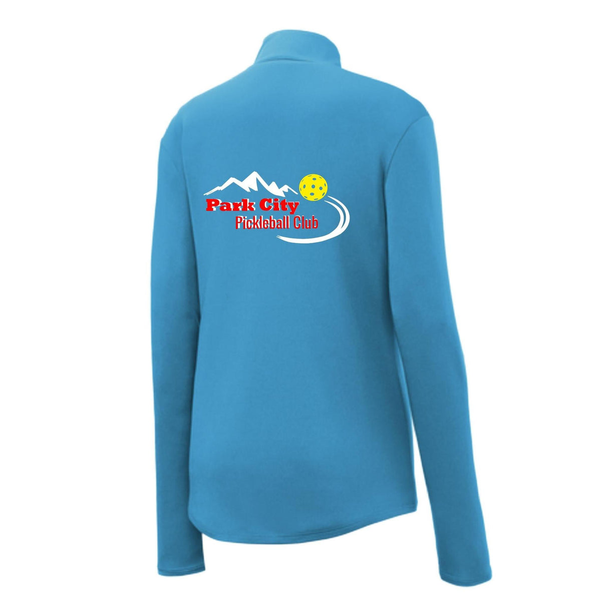 Park City Pickleball Club Red Words (Custom) | Women's 1/4 Zip Pullover Athletic Performance Shirt | 100% Polyester