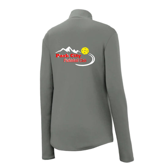 Park City Pickleball Club Red Words (Custom) | Women's 1/4 Zip Pullover Athletic Performance Shirt | 100% Polyester