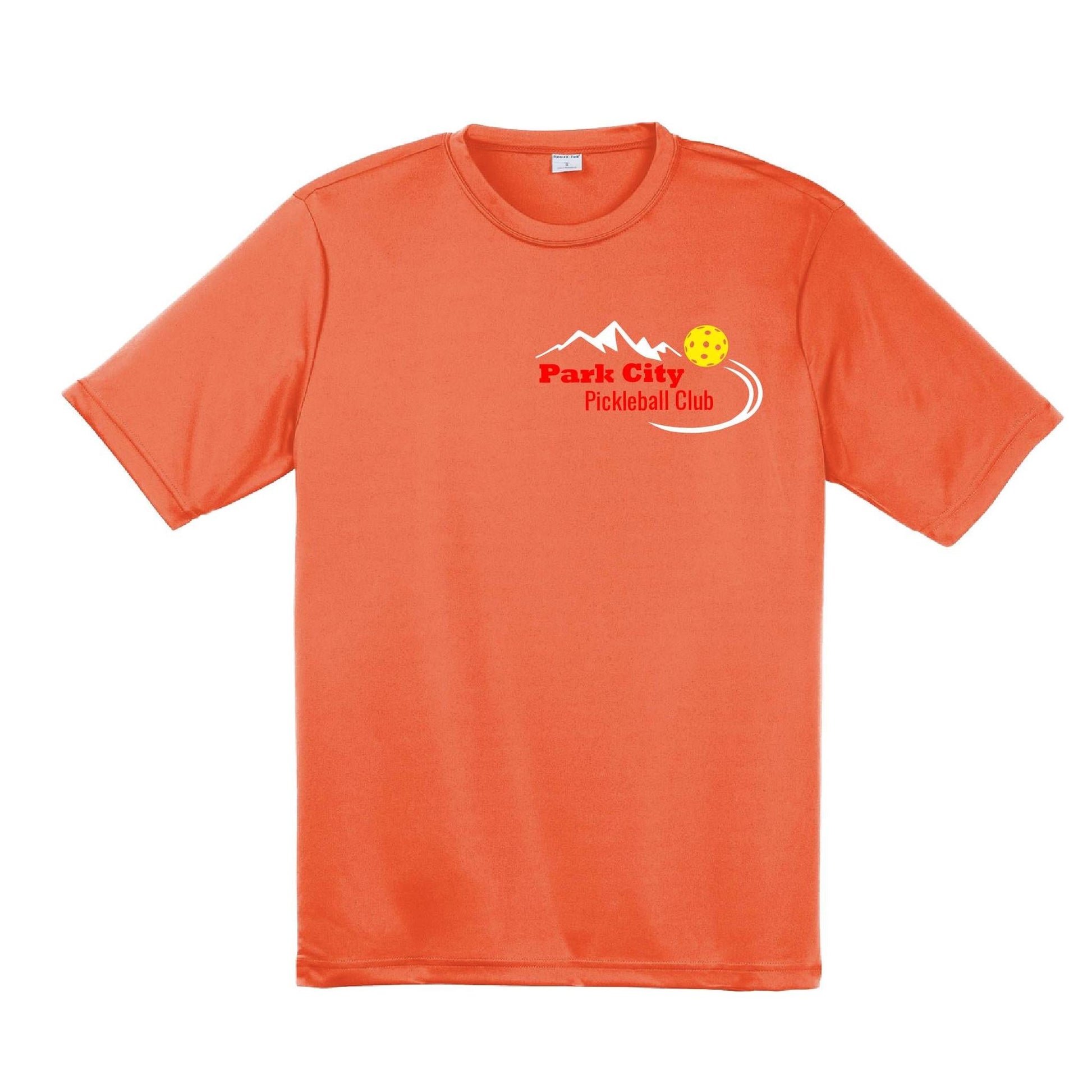 Park City Pickleball Club (Red Words) Customizable | Men's Short Sleeve Atheletic Performance T-Shirt | 100% Polyester