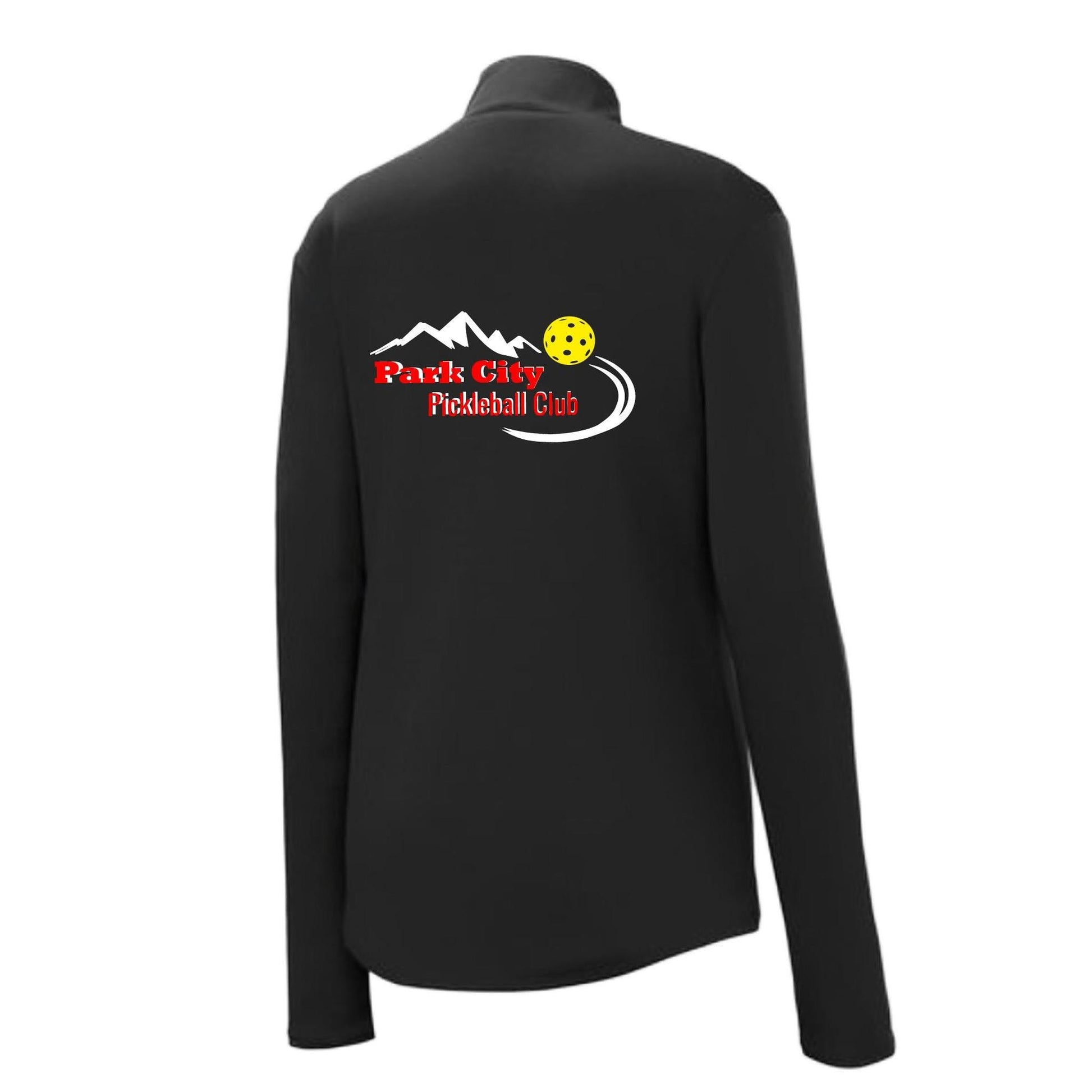 Park City Pickleball Club Red Words (Customizable) | Women's 1/4 Zip Pullover Athletic Performance Shirt | 100% Polyester