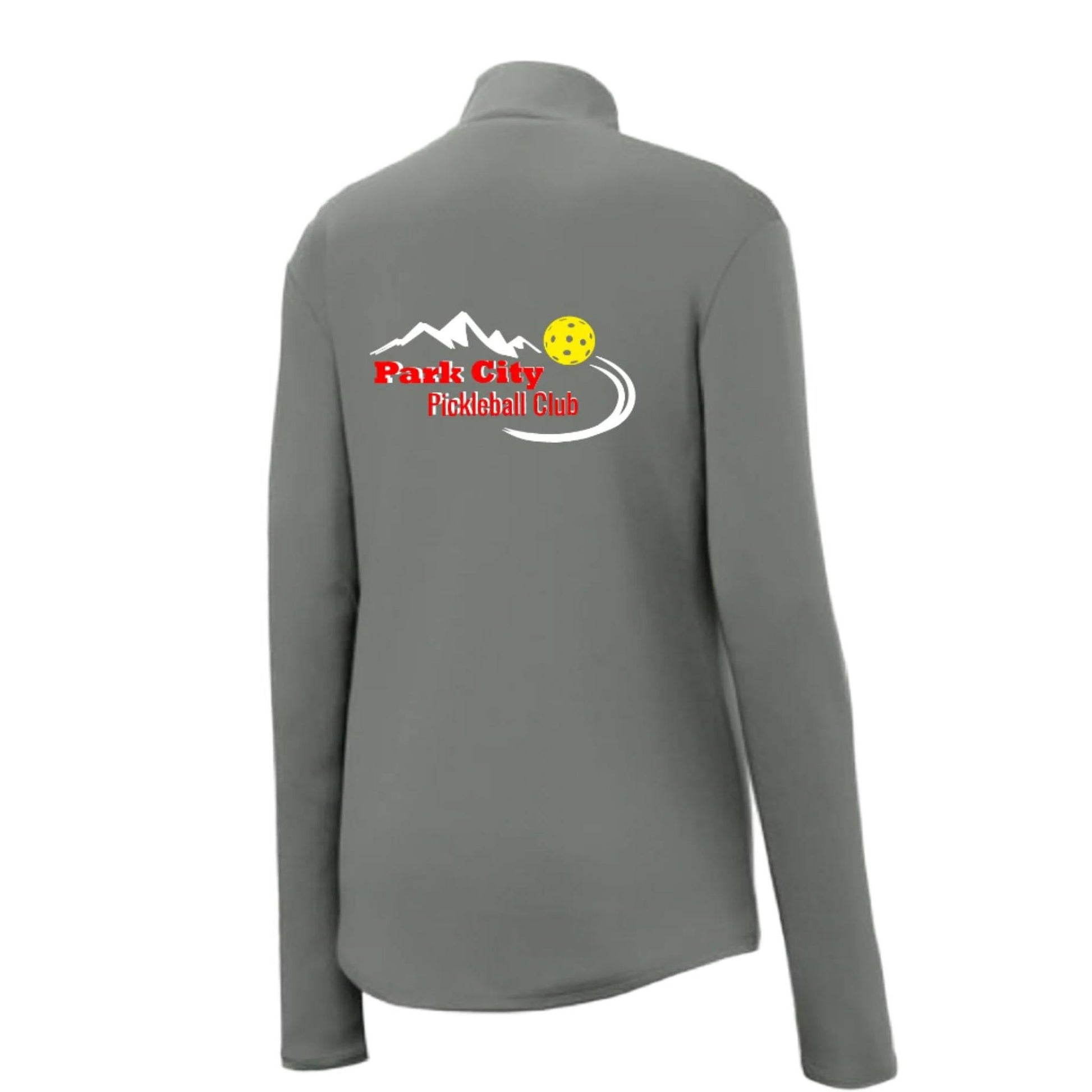 Park City Pickleball Club Red Words (Customizable) | Women's 1/4 Zip Pullover Athletic Performance Shirt | 100% Polyester