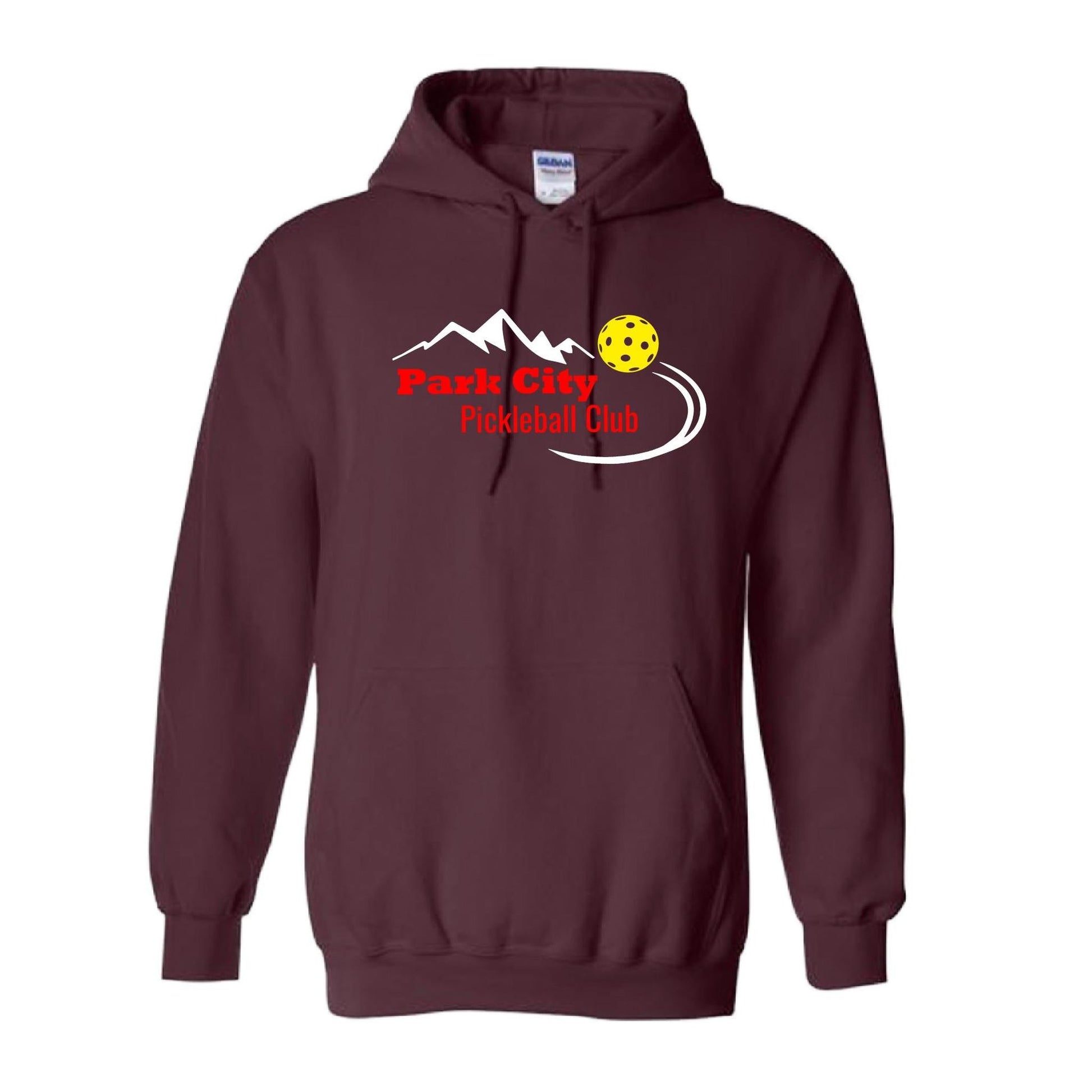Park City Pickleball Club (Red Words) | Unisex Hoodie Pickleball Sweatshirt | 50% Cotton 50% Polyester
