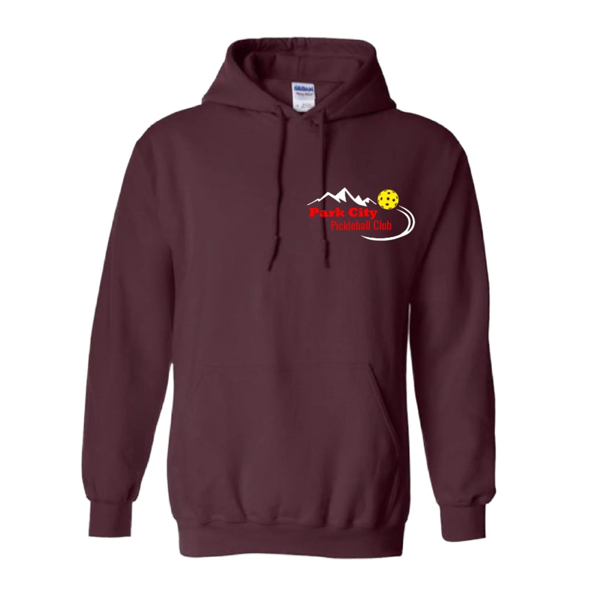 Park City Pickleball Club (Red Words) | Unisex Hoodie Pickleball Sweatshirt | 50% Cotton 50% Polyester