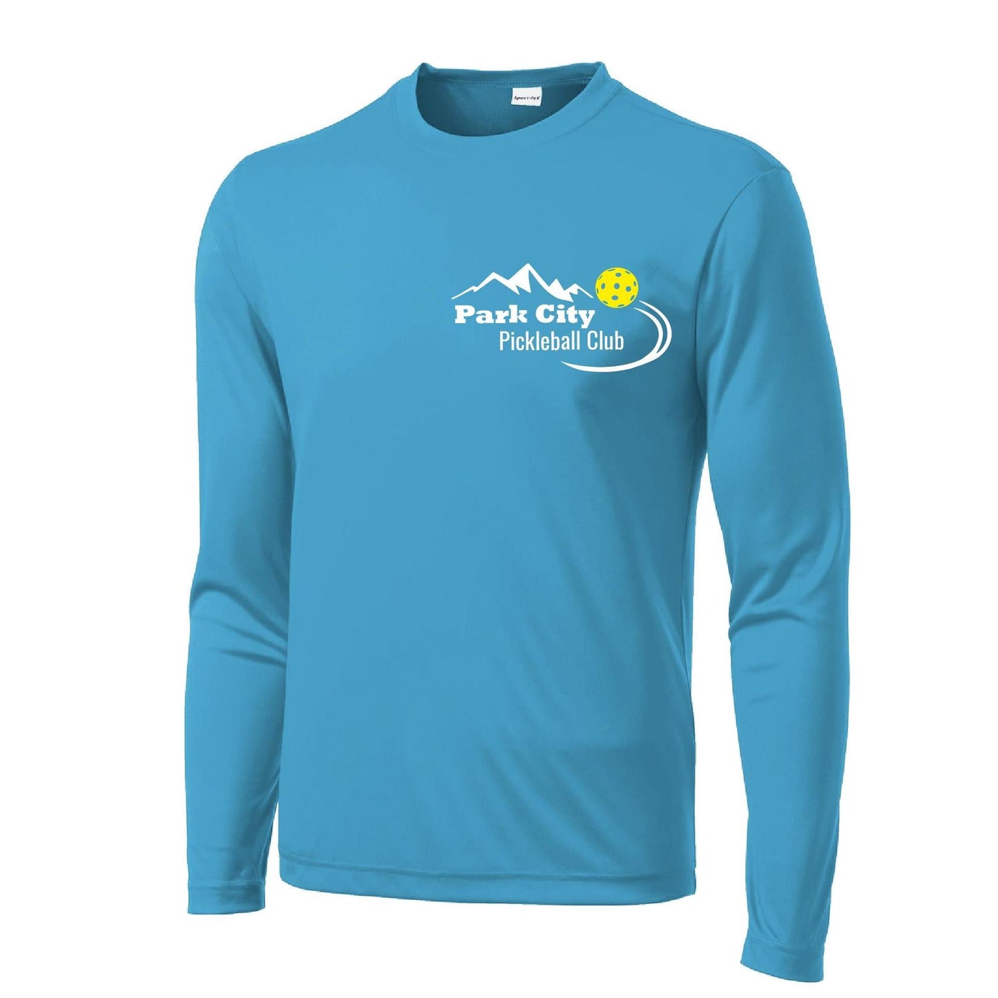 Park City Pickleball Club (White Words) Custom | Men's Long Sleeve Athletic Performance T-Shirt | 100% Polyester